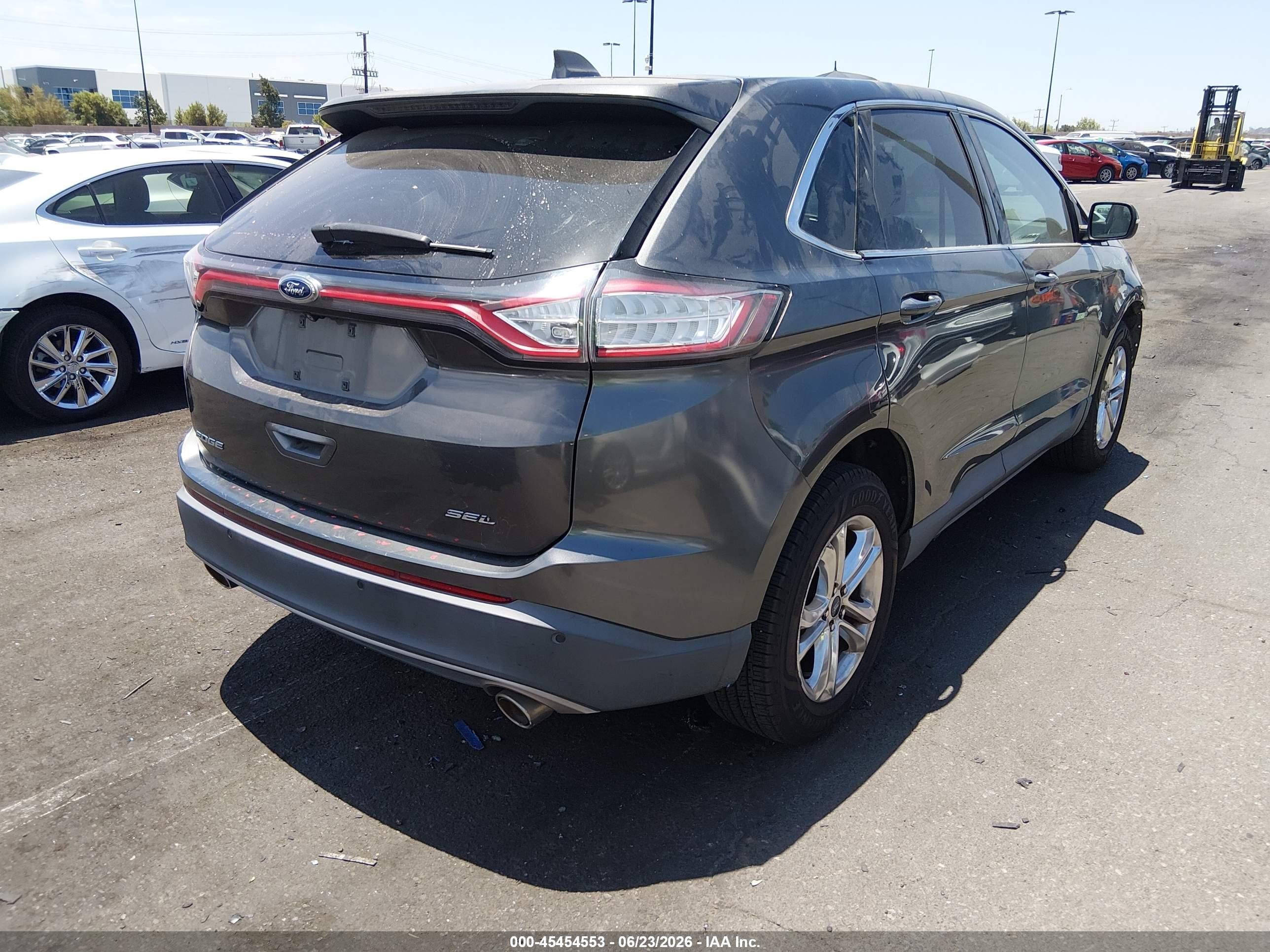 2015 Ford Edge Sel Gray vin: 2FMTK3J80FBB77874