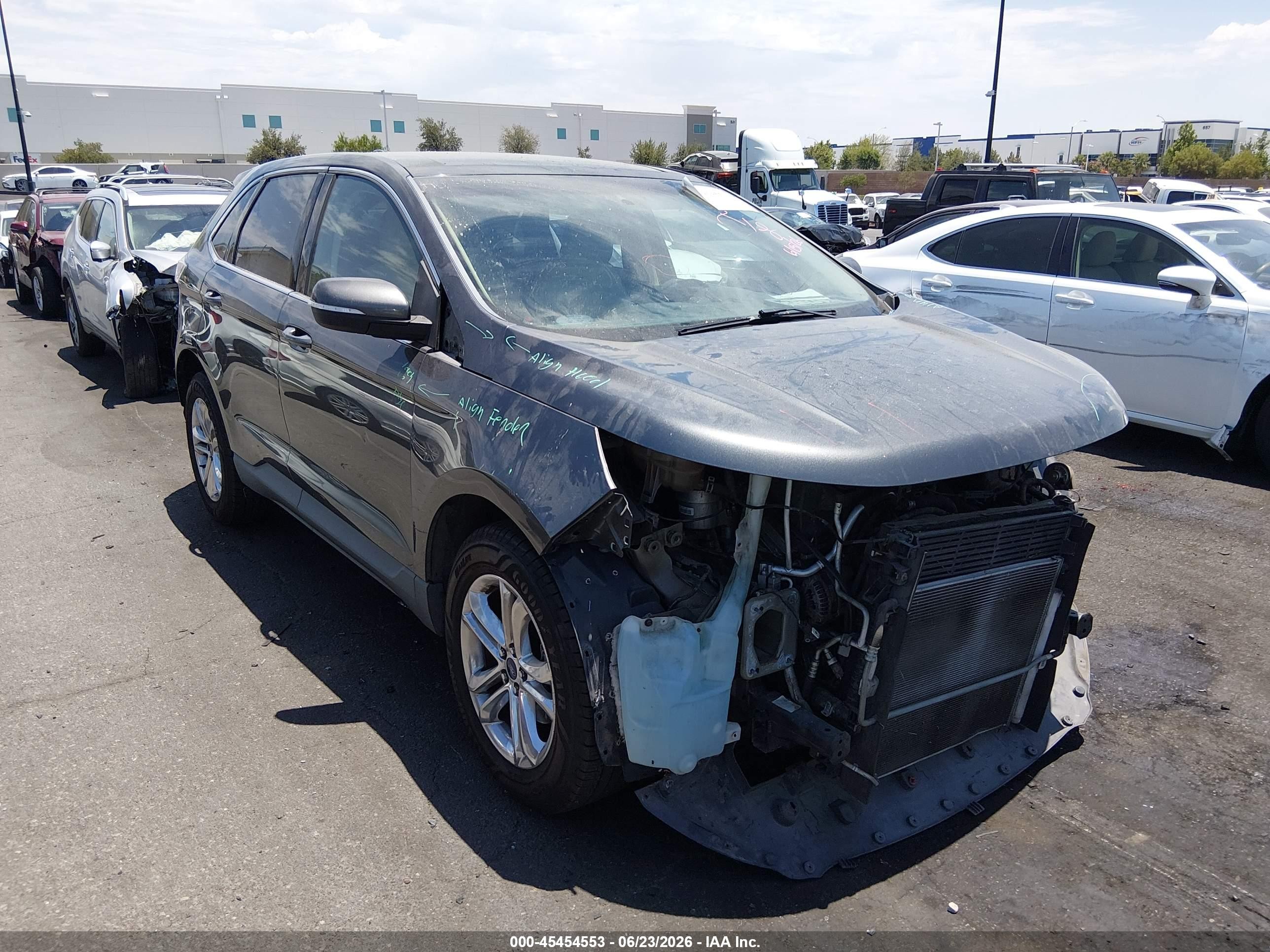 2015 Ford Edge Sel Gray vin: 2FMTK3J80FBB77874