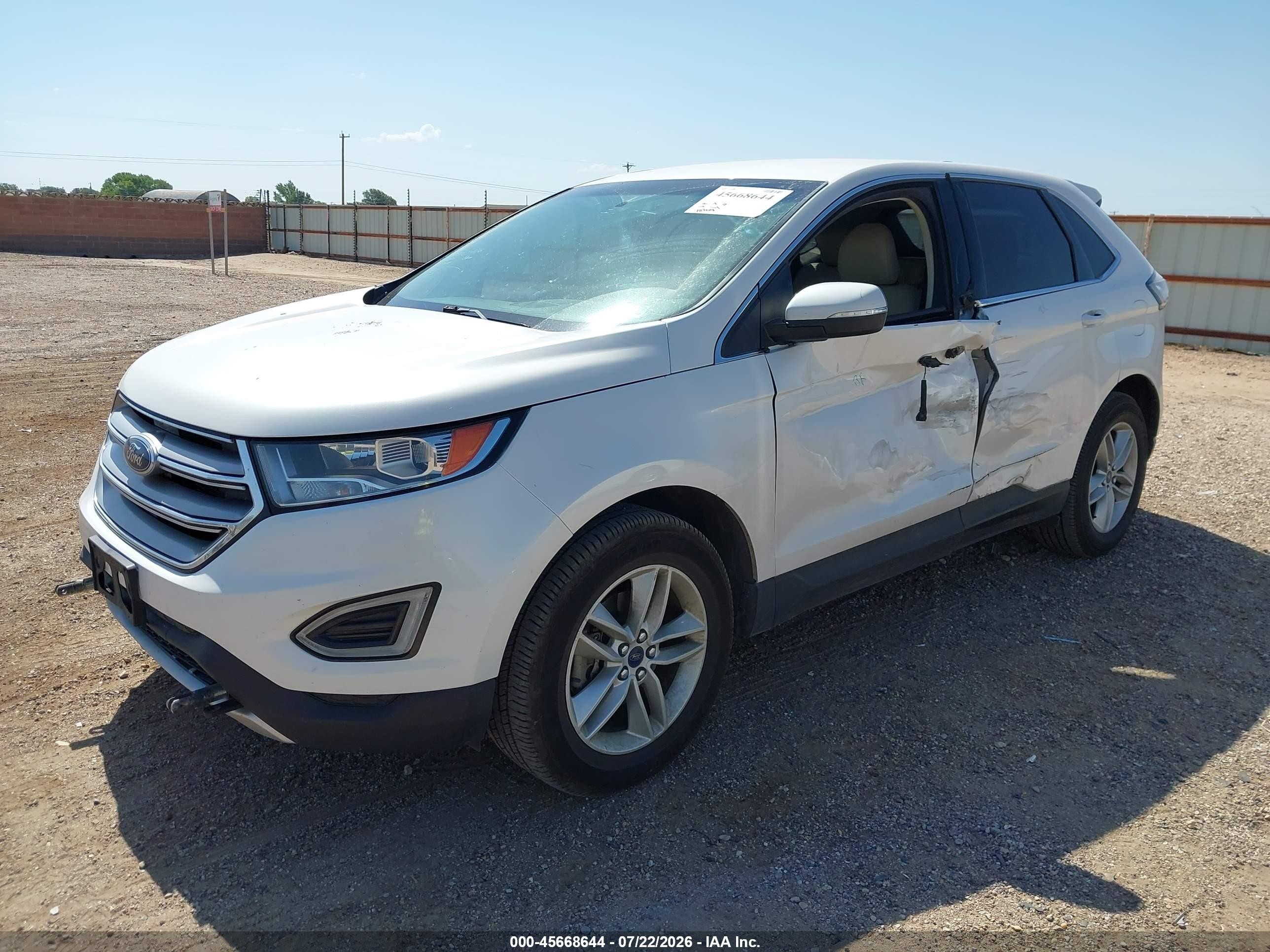 2015 Ford Edge Sel White vin: 2FMTK3J80FBB80726