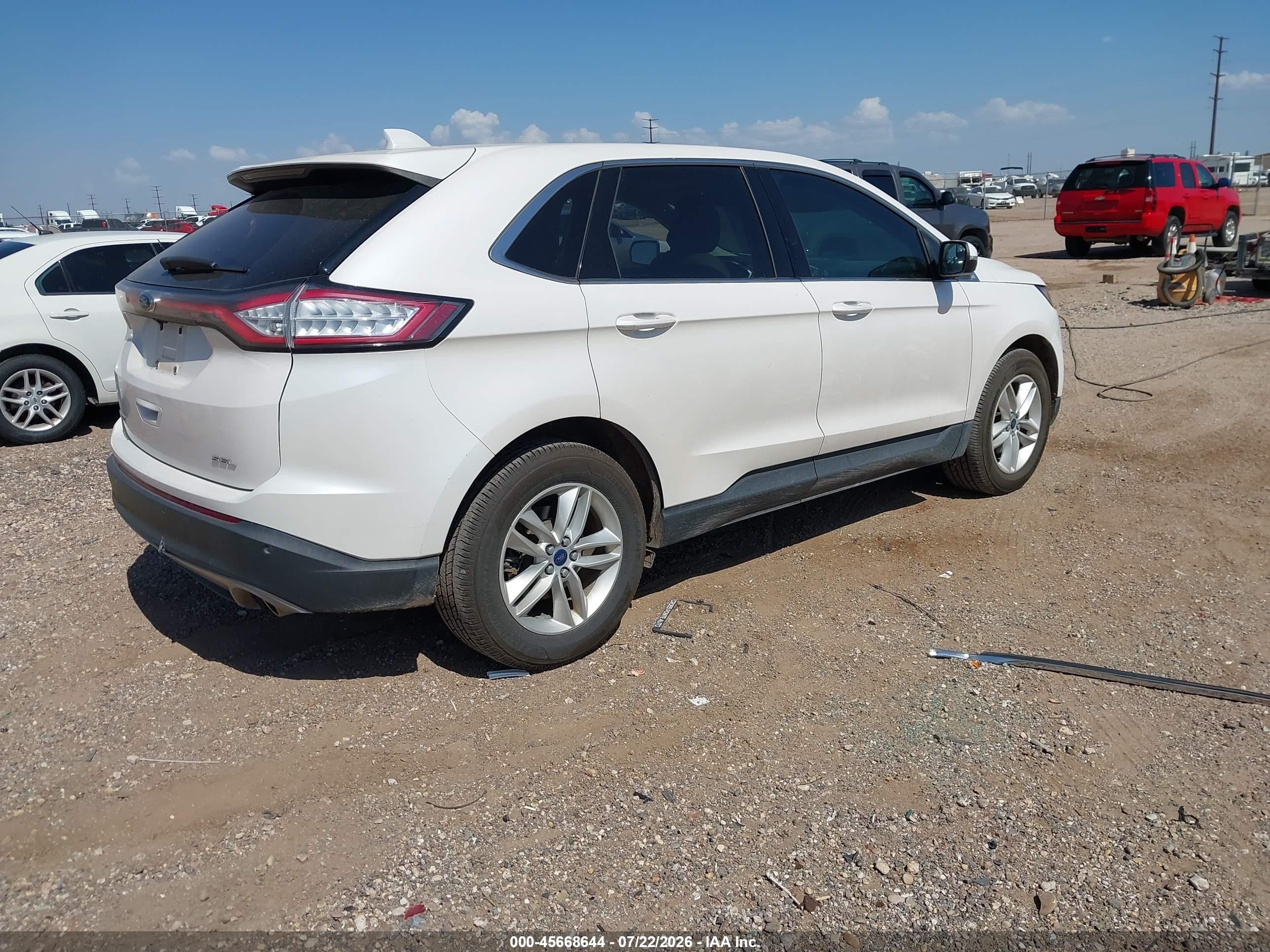2015 Ford Edge Sel White vin: 2FMTK3J80FBB80726