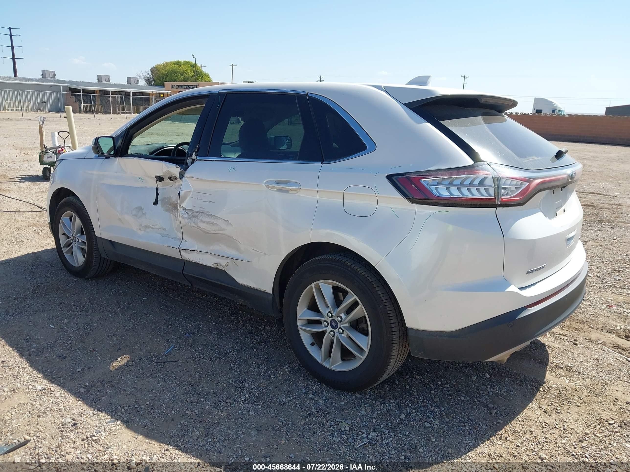 2015 Ford Edge Sel White vin: 2FMTK3J80FBB80726