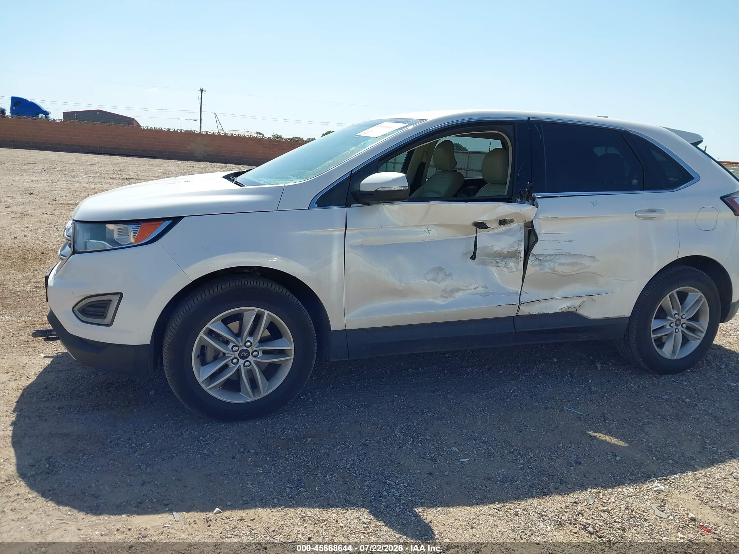 2015 Ford Edge Sel White vin: 2FMTK3J80FBB80726