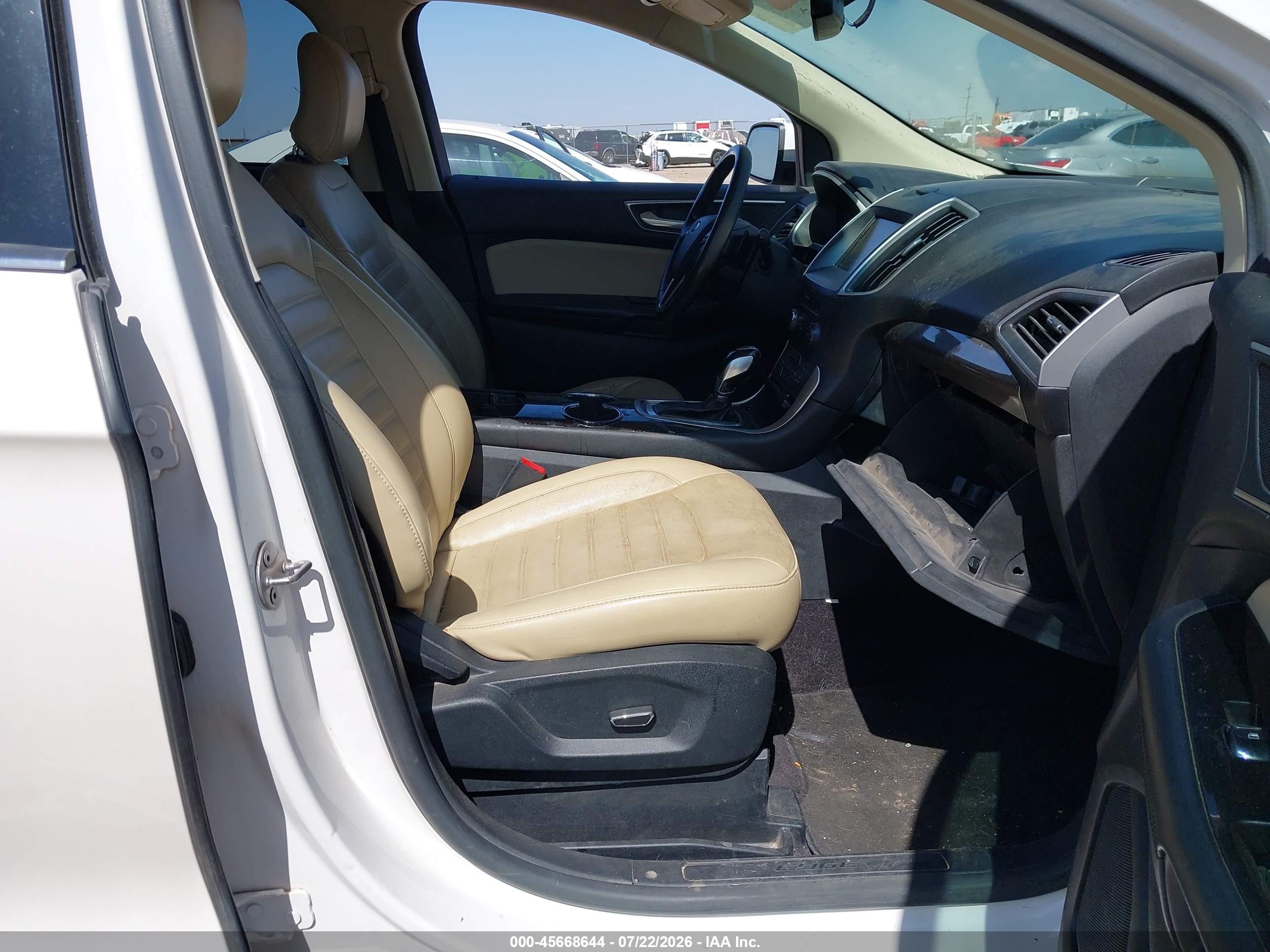 2015 Ford Edge Sel White vin: 2FMTK3J80FBB80726