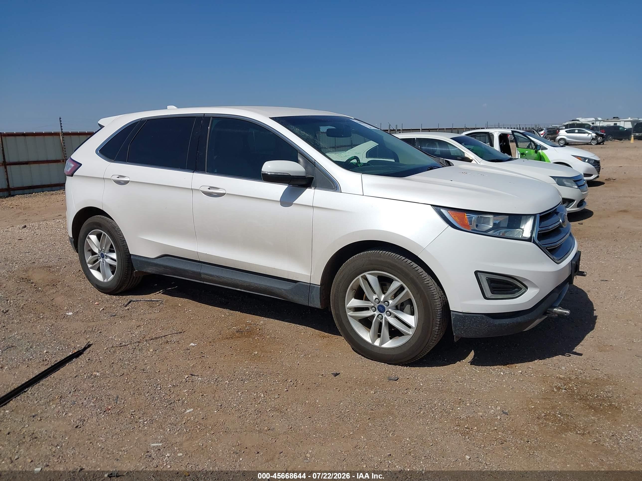 2015 Ford Edge Sel White vin: 2FMTK3J80FBB80726