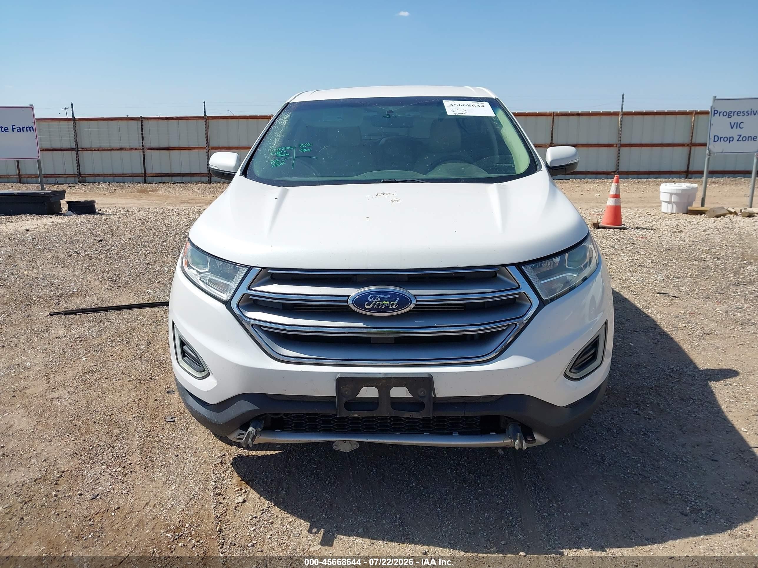 2015 Ford Edge Sel White vin: 2FMTK3J80FBB80726
