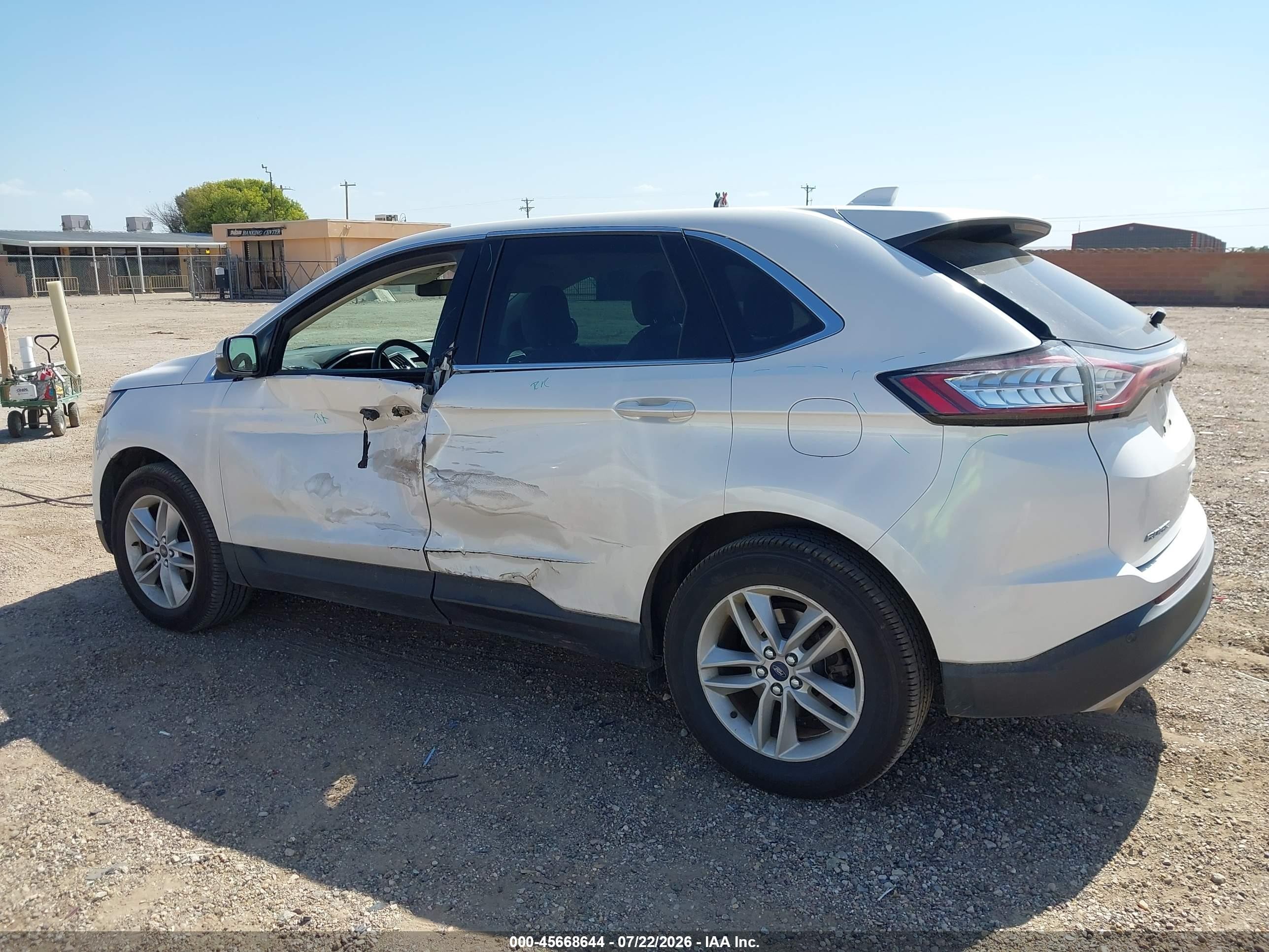 2015 Ford Edge Sel White vin: 2FMTK3J80FBB80726