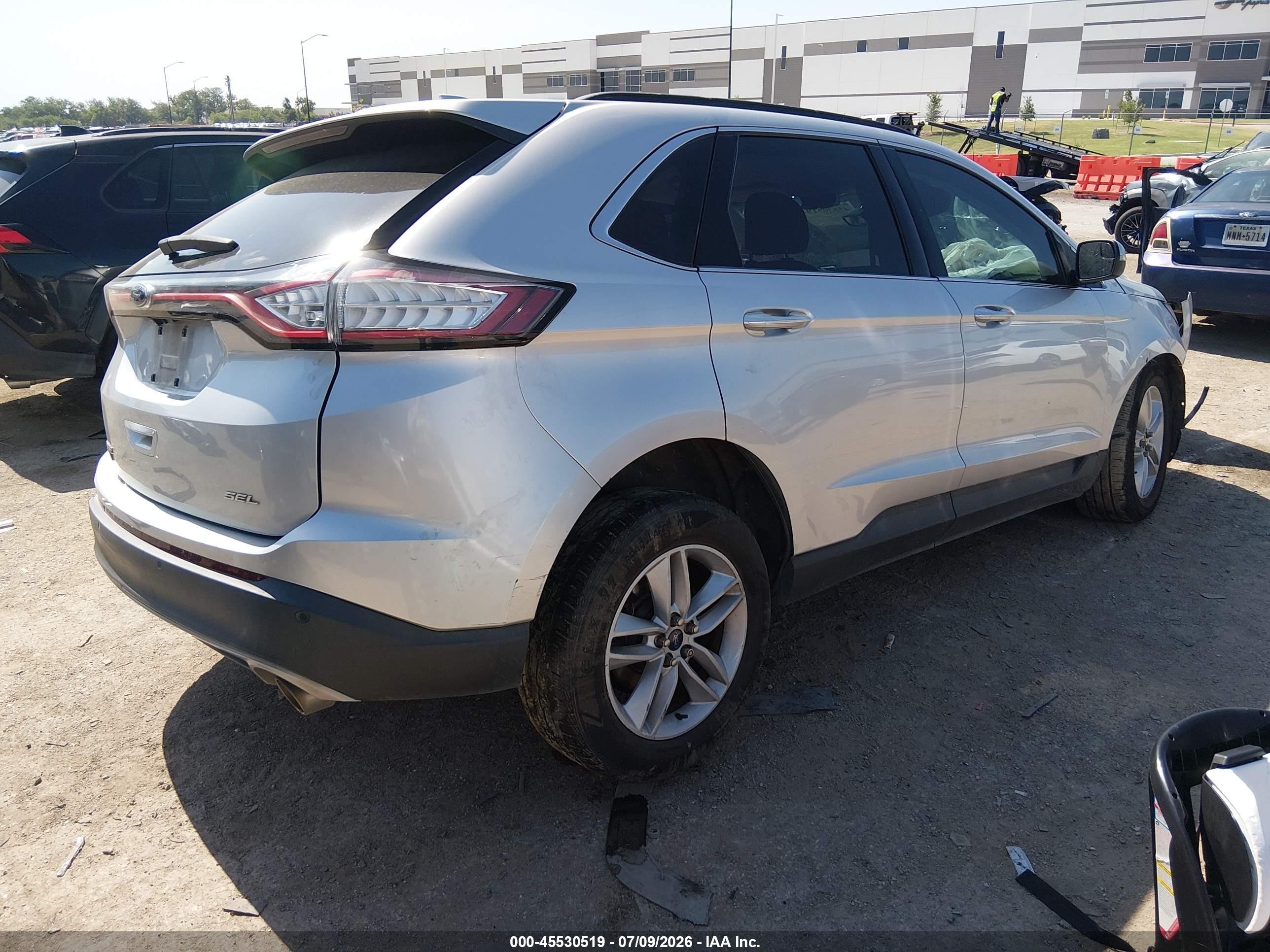 2015 Ford Edge Sel Silver vin: 2FMTK3J80FBB85375