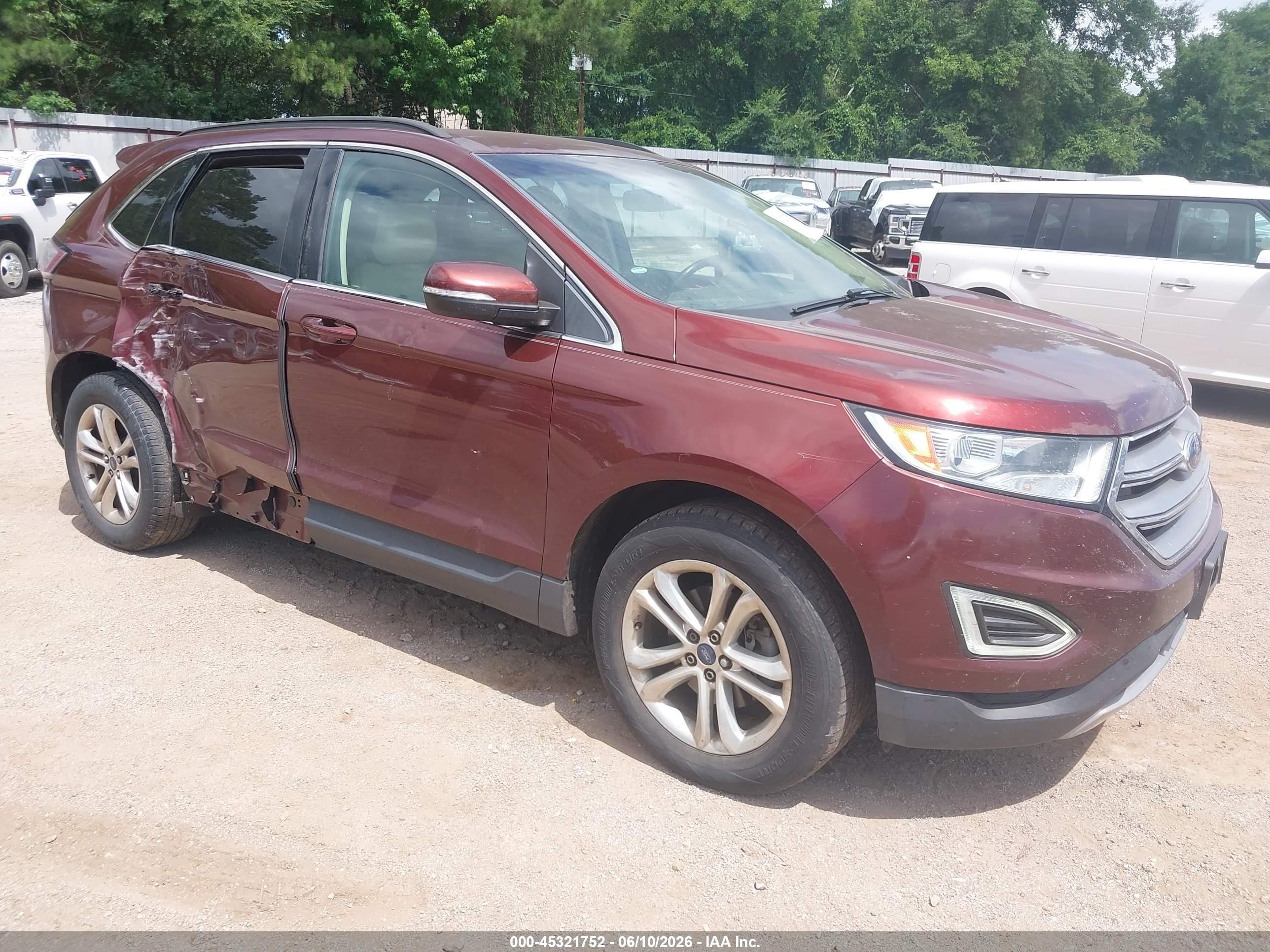 2015 Ford Edge Sel Maroon vin: 2FMTK3J81FBB38534