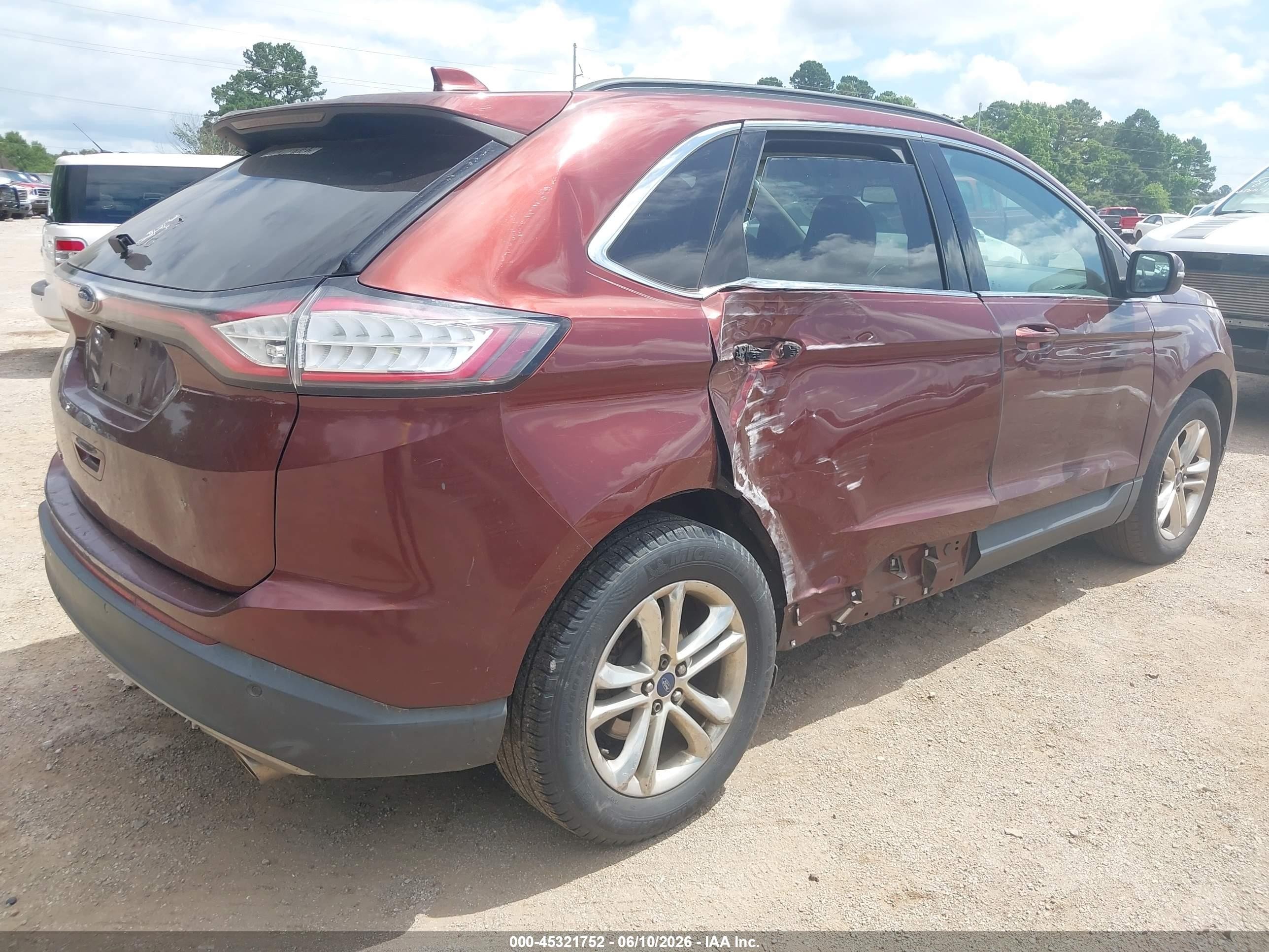2015 Ford Edge Sel Maroon vin: 2FMTK3J81FBB38534