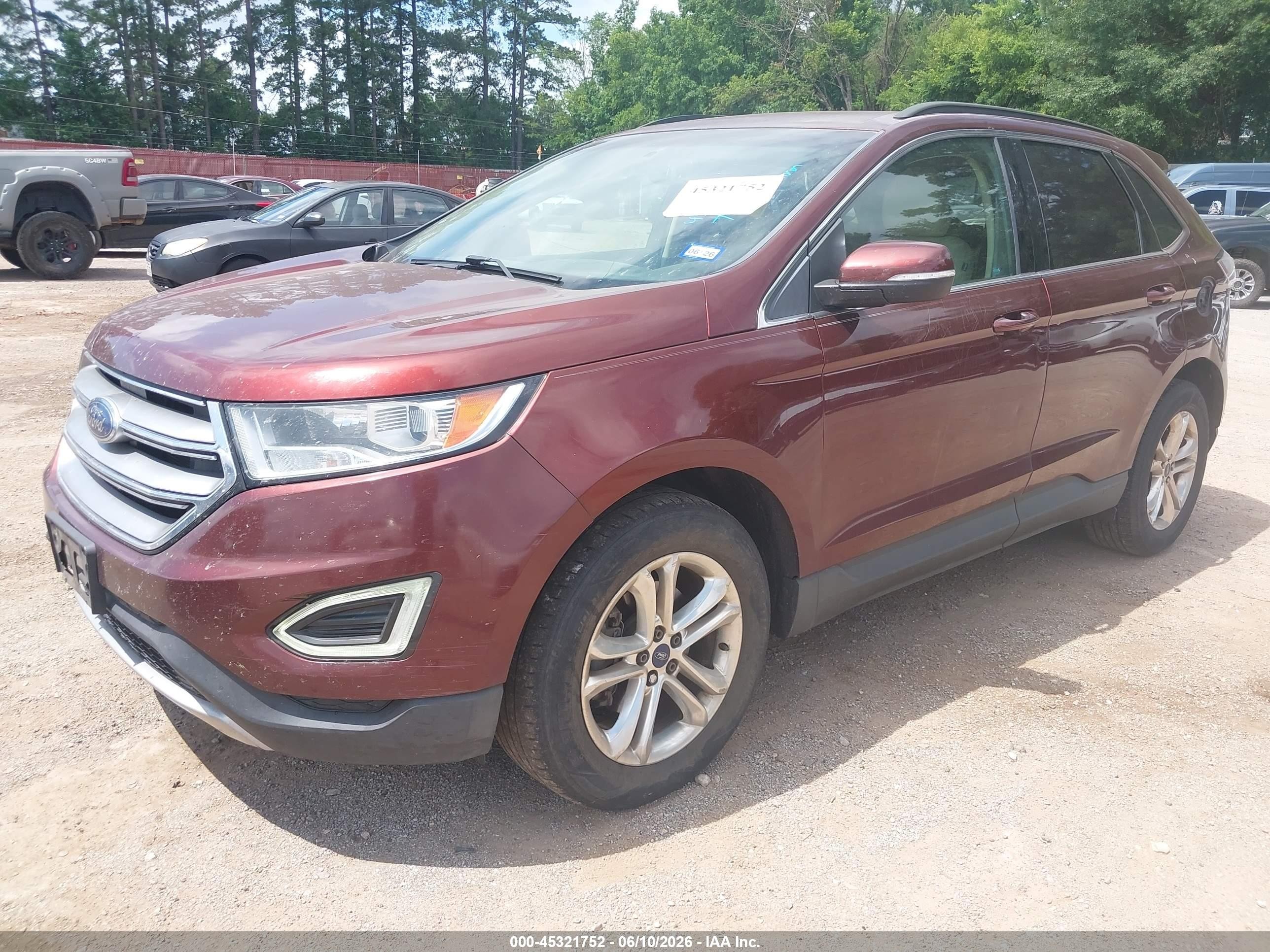 2015 Ford Edge Sel Maroon vin: 2FMTK3J81FBB38534