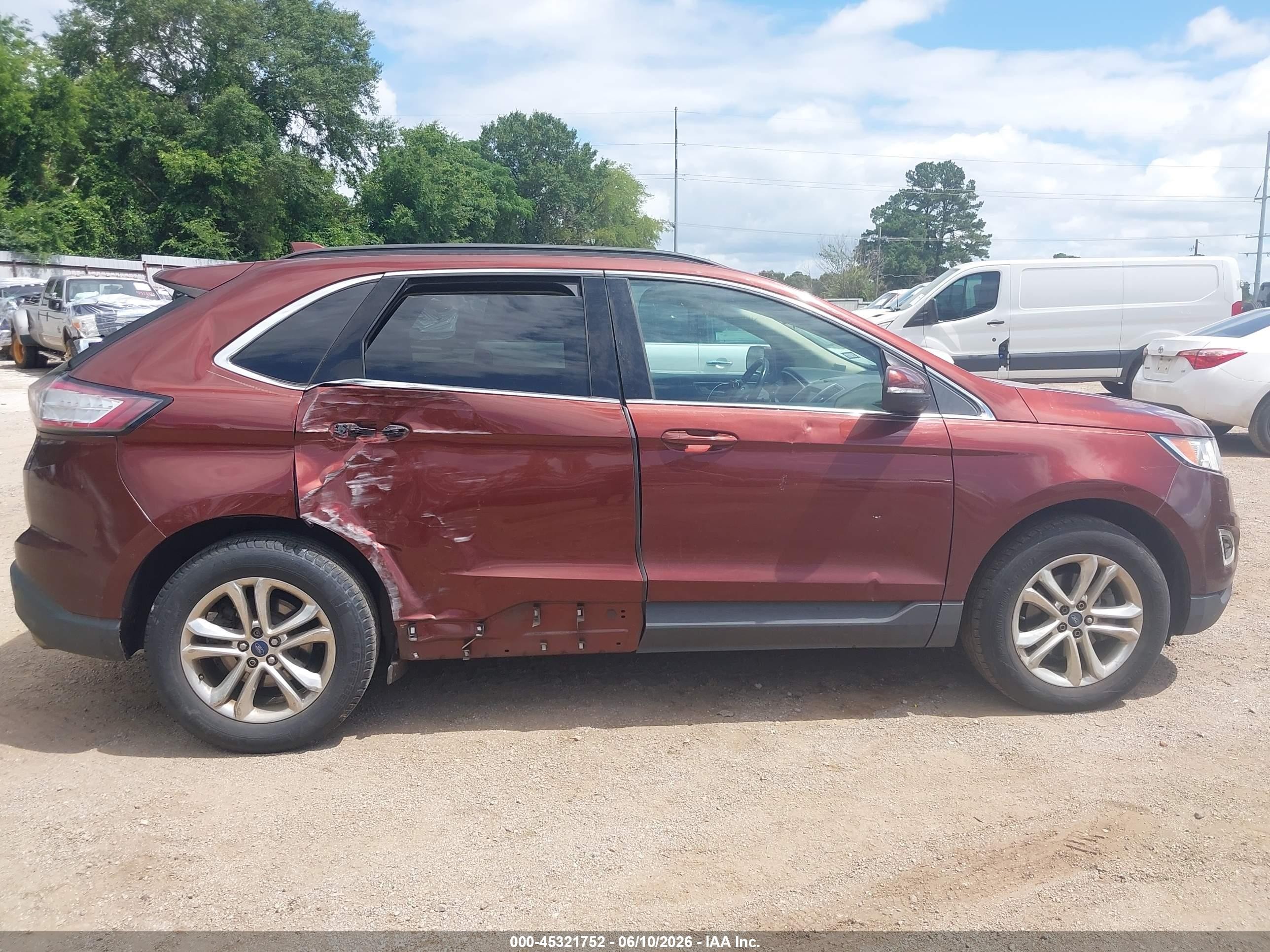 2015 Ford Edge Sel Maroon vin: 2FMTK3J81FBB38534