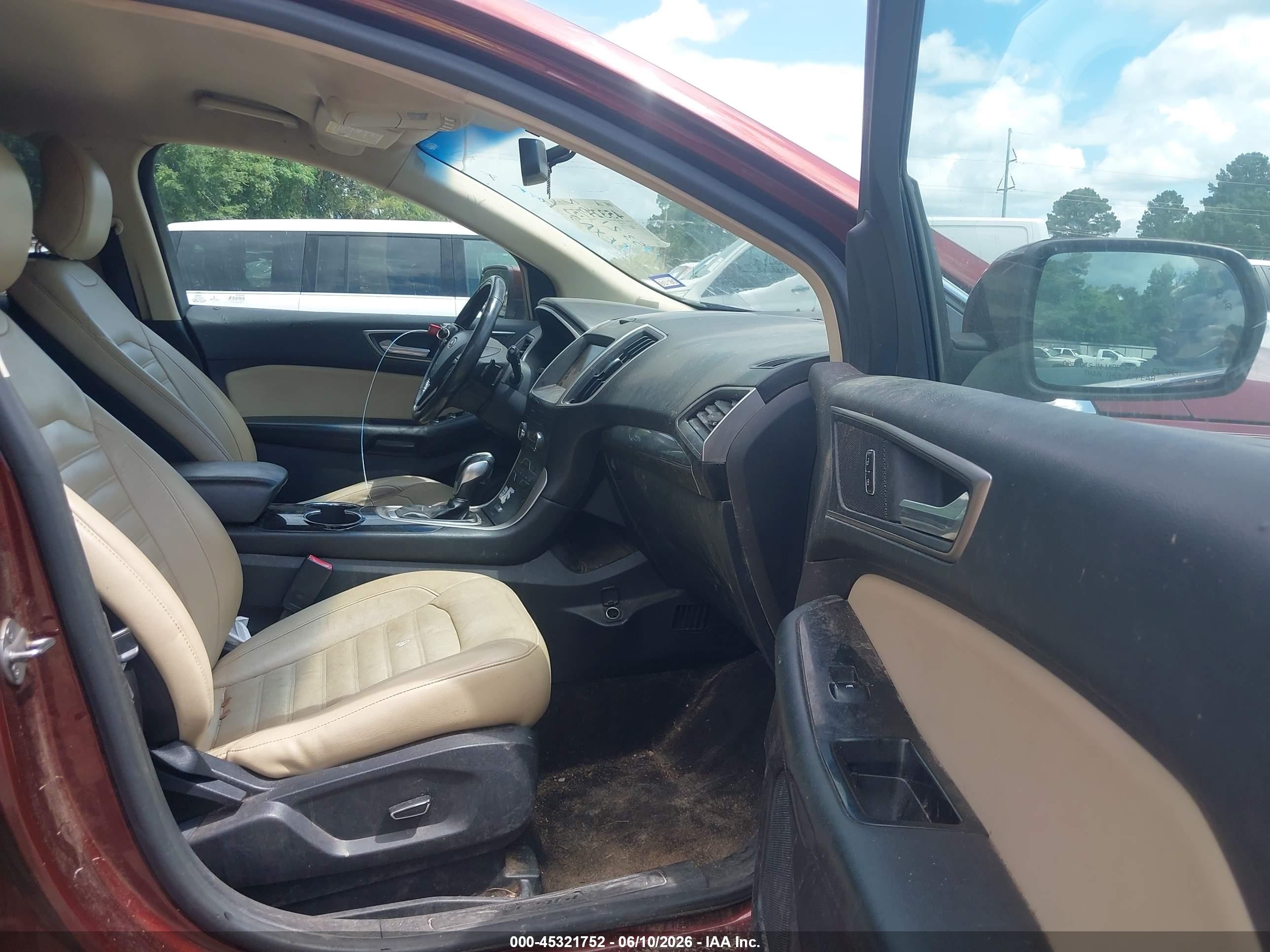 2015 Ford Edge Sel Maroon vin: 2FMTK3J81FBB38534