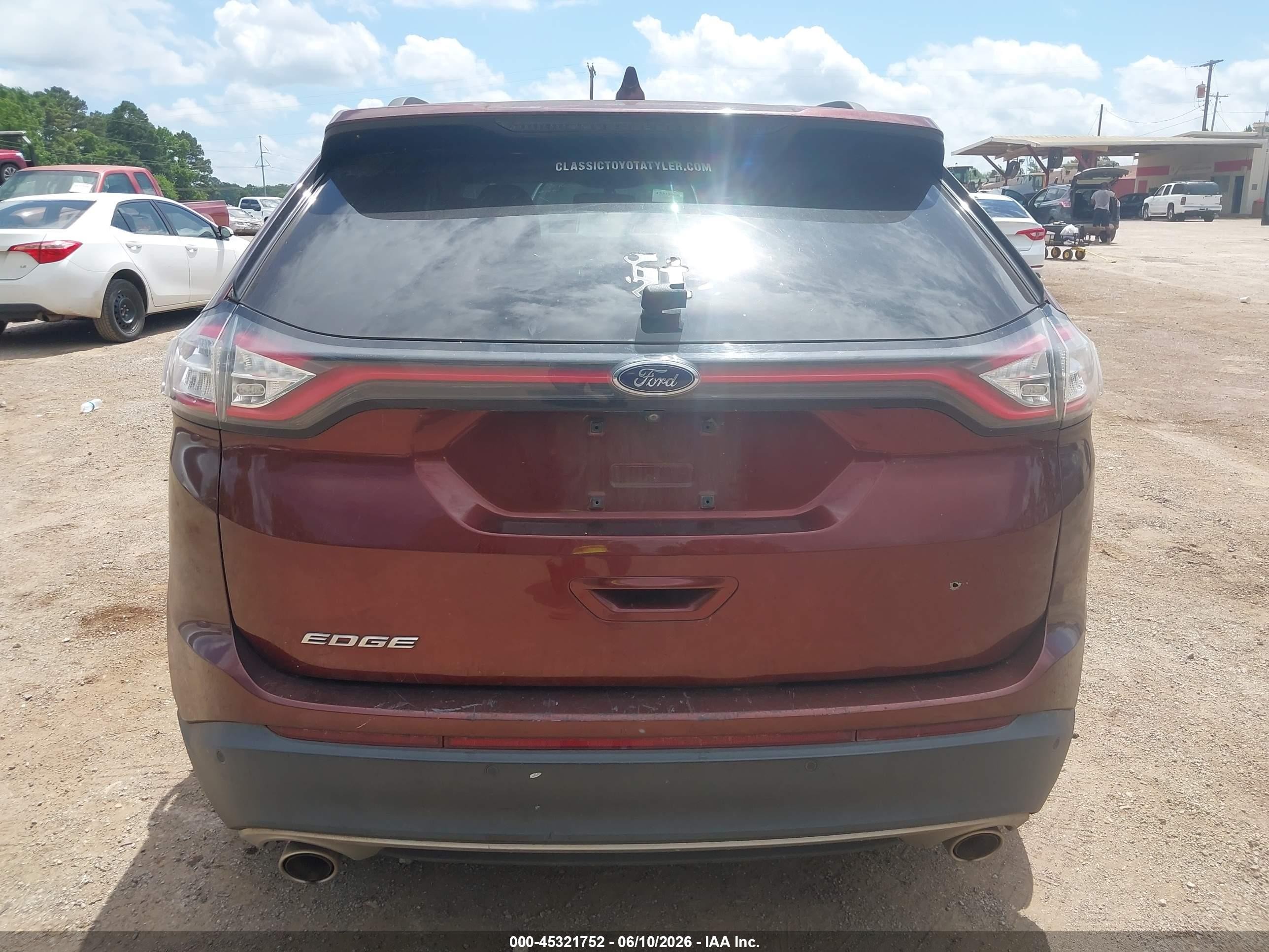 2015 Ford Edge Sel Maroon vin: 2FMTK3J81FBB38534