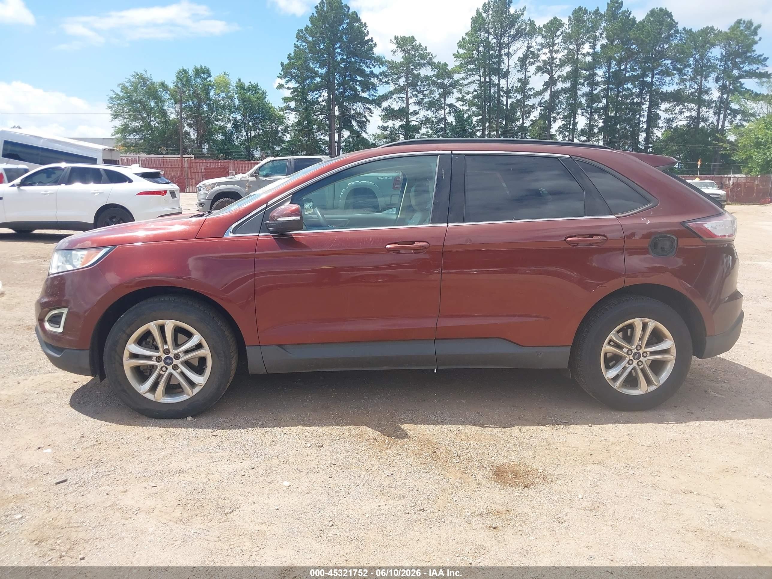 2015 Ford Edge Sel Maroon vin: 2FMTK3J81FBB38534