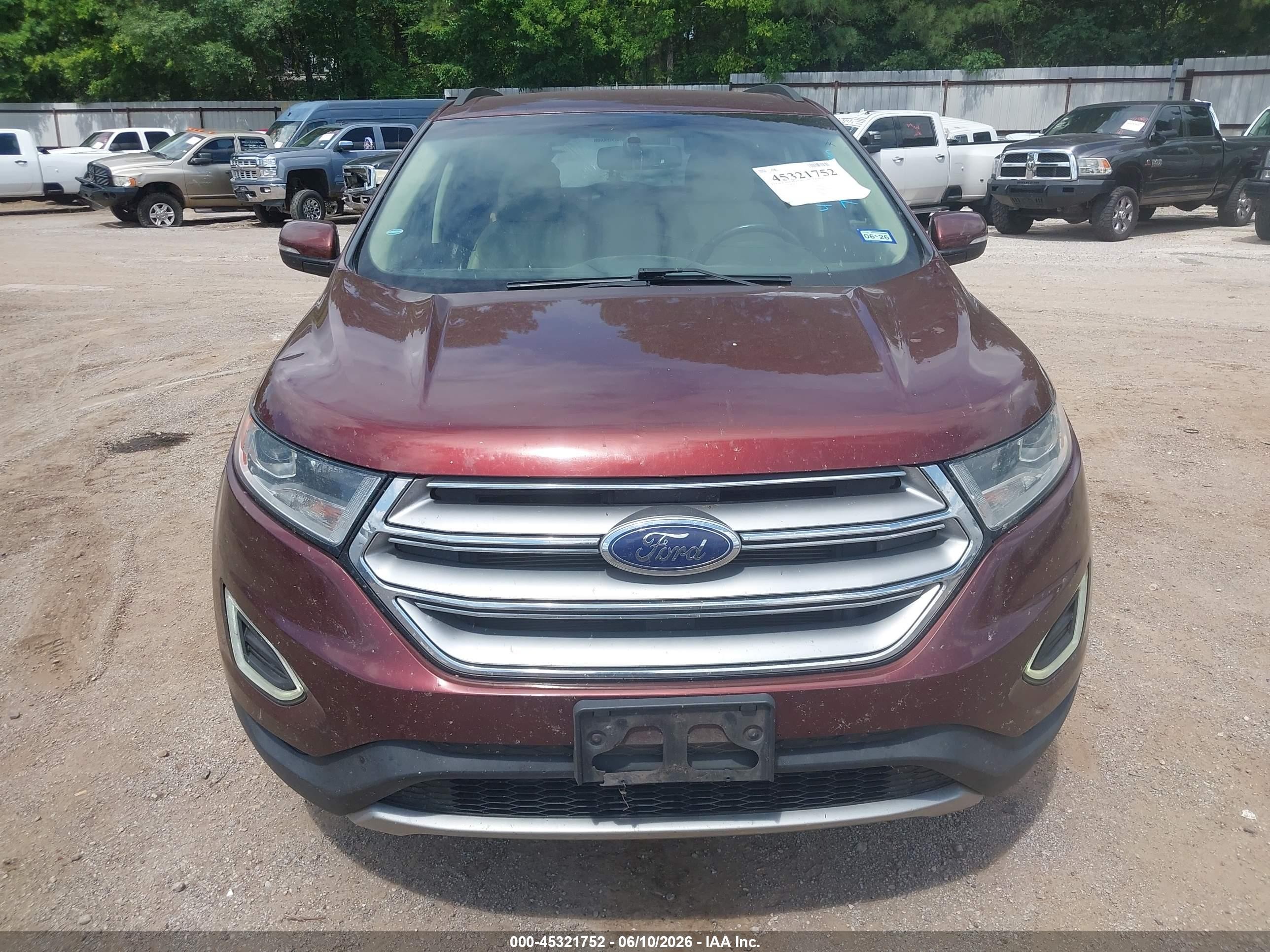 2015 Ford Edge Sel Maroon vin: 2FMTK3J81FBB38534
