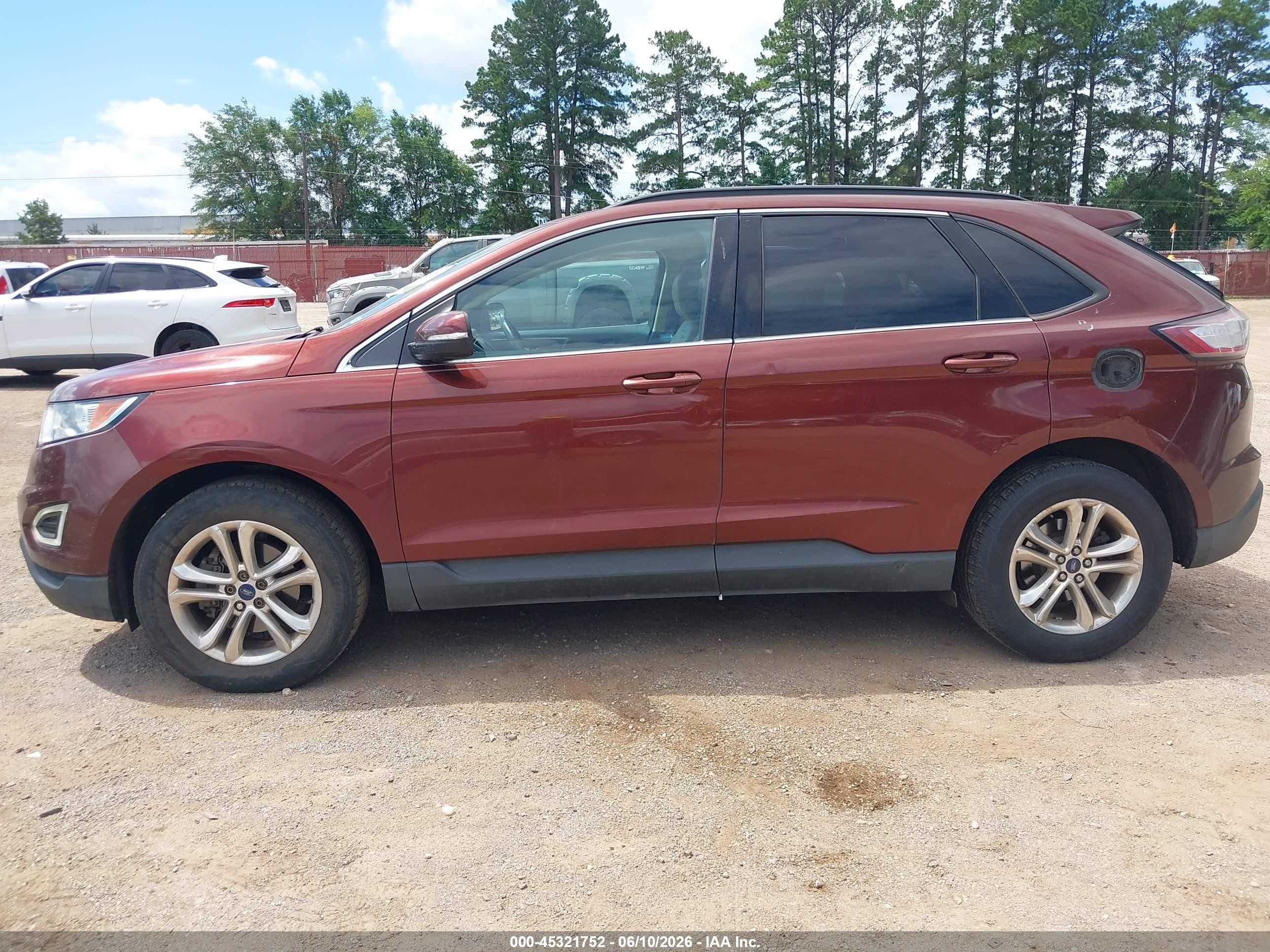 2015 Ford Edge Sel Maroon vin: 2FMTK3J81FBB38534