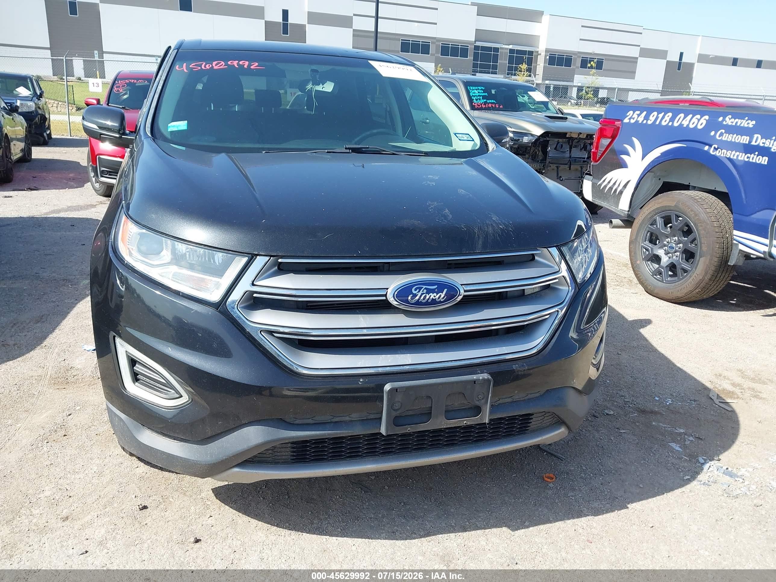2015 Ford Edge Sel Black vin: 2FMTK3J81FBB45046