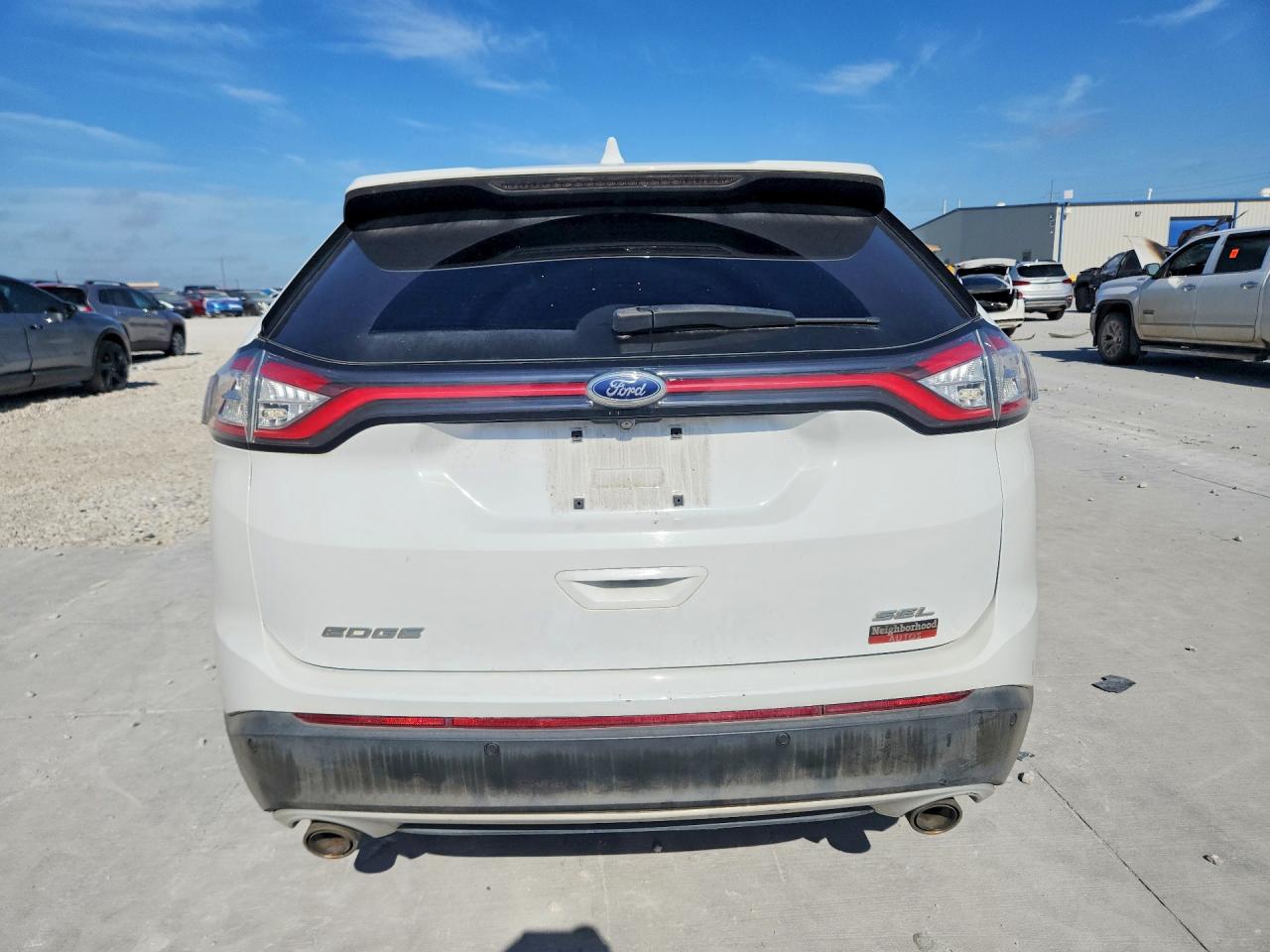 2015 Ford Edge Sel White vin: 2FMTK3J82FBB83093