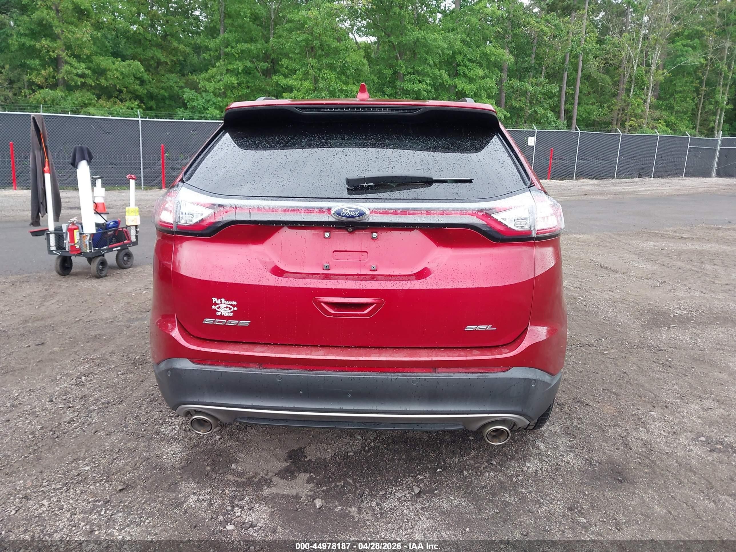 2015 Ford Edge Sel Red vin: 2FMTK3J82FBB84566