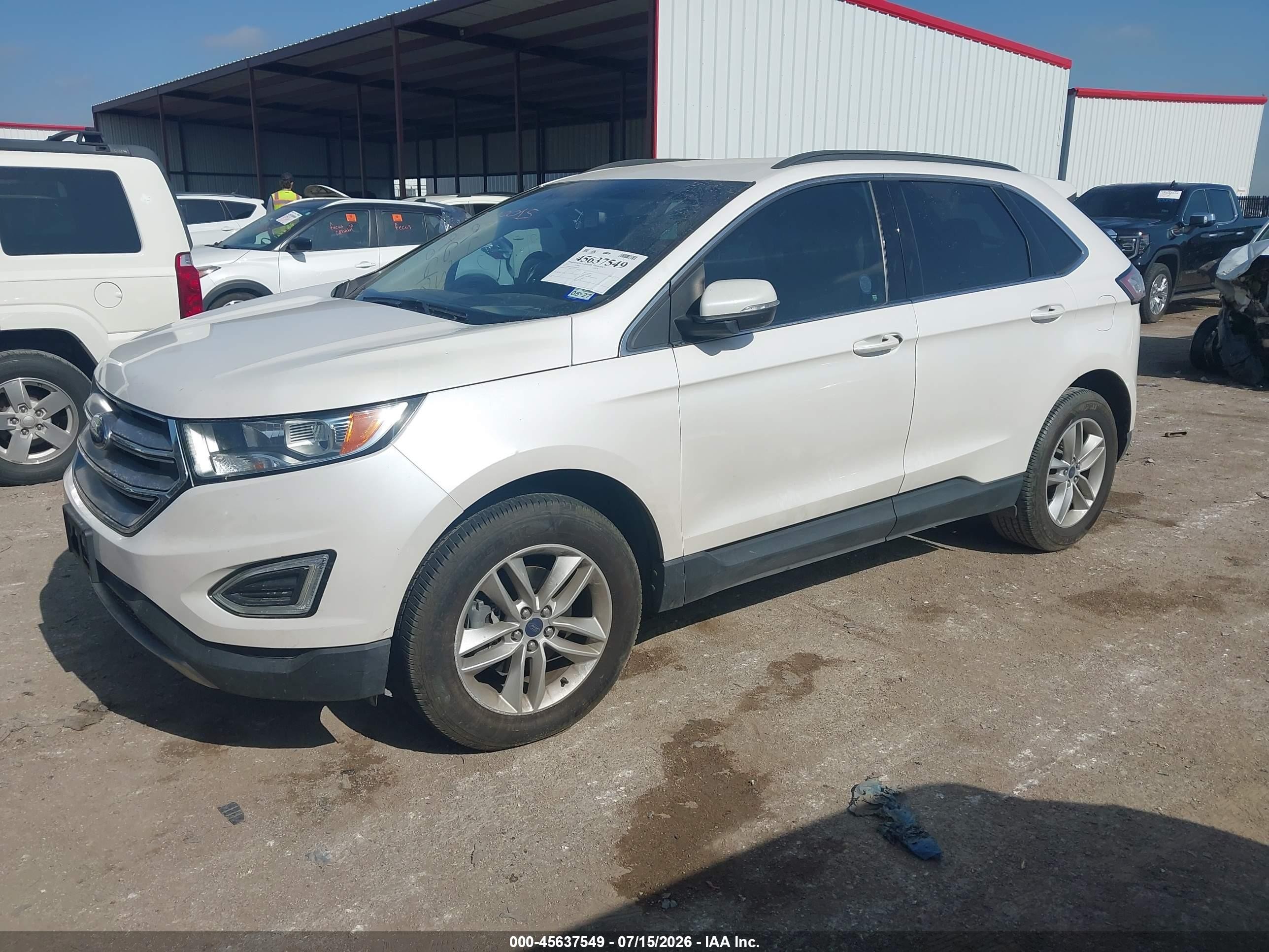 2015 Ford Edge Sel Белый vin: 2FMTK3J82FBB96359