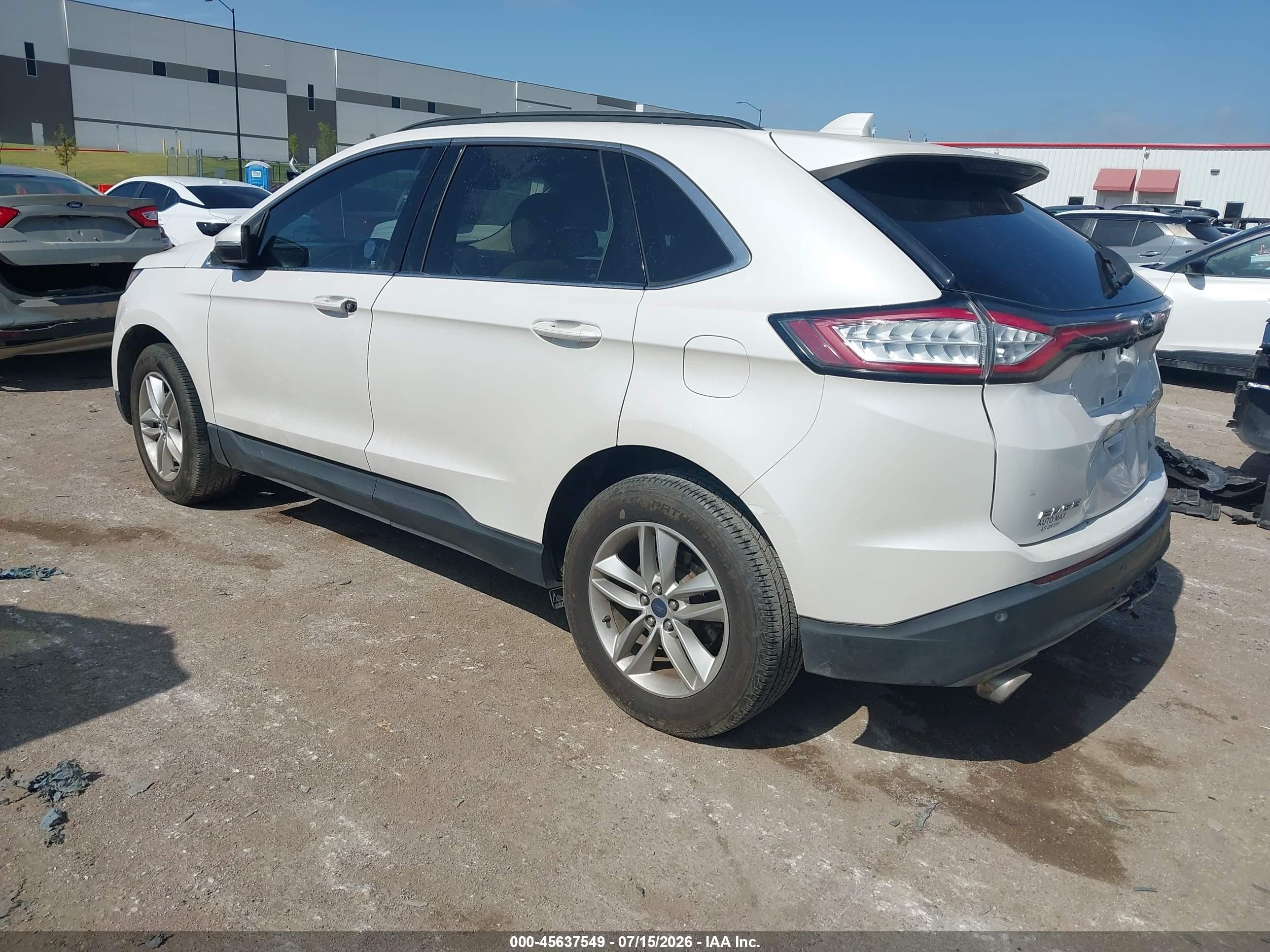2015 Ford Edge Sel Белый vin: 2FMTK3J82FBB96359