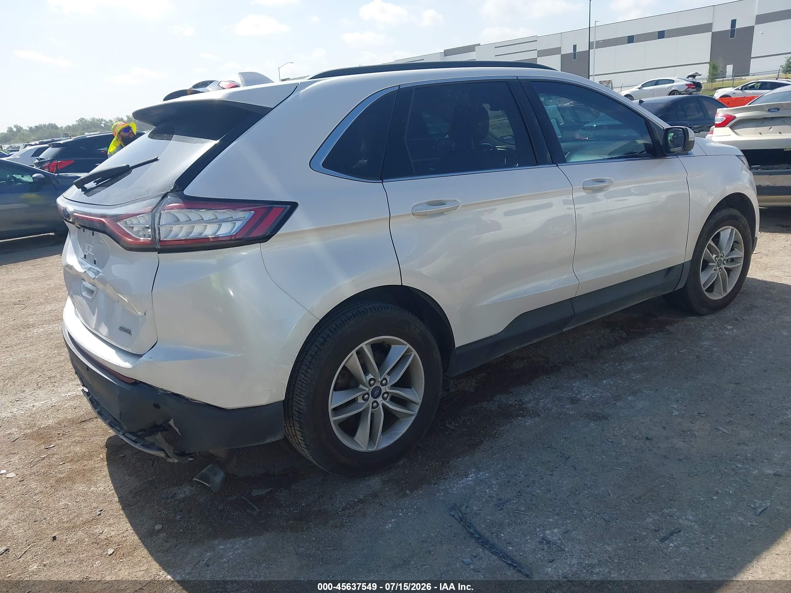 2015 Ford Edge Sel Белый vin: 2FMTK3J82FBB96359