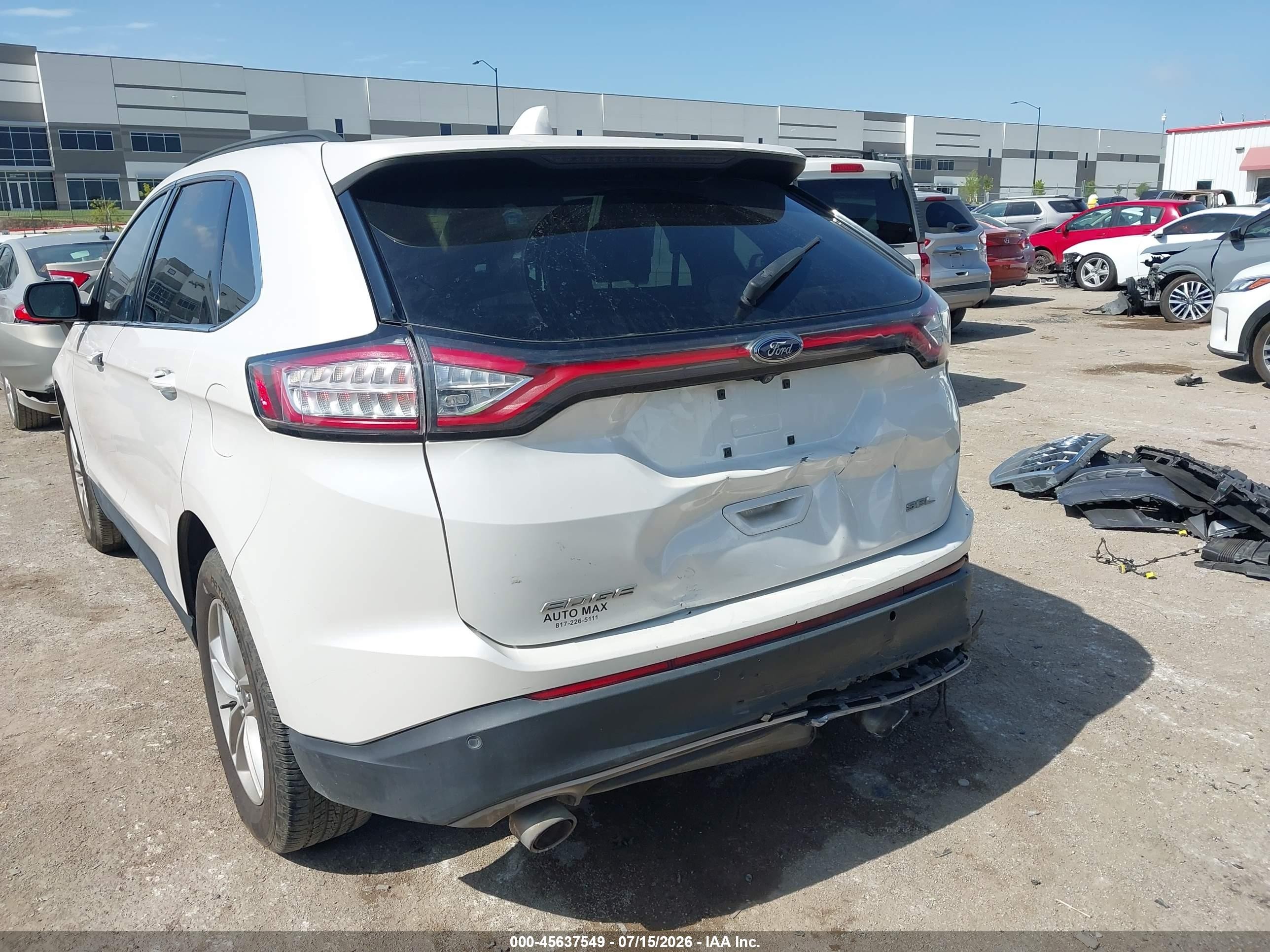 2015 Ford Edge Sel Белый vin: 2FMTK3J82FBB96359