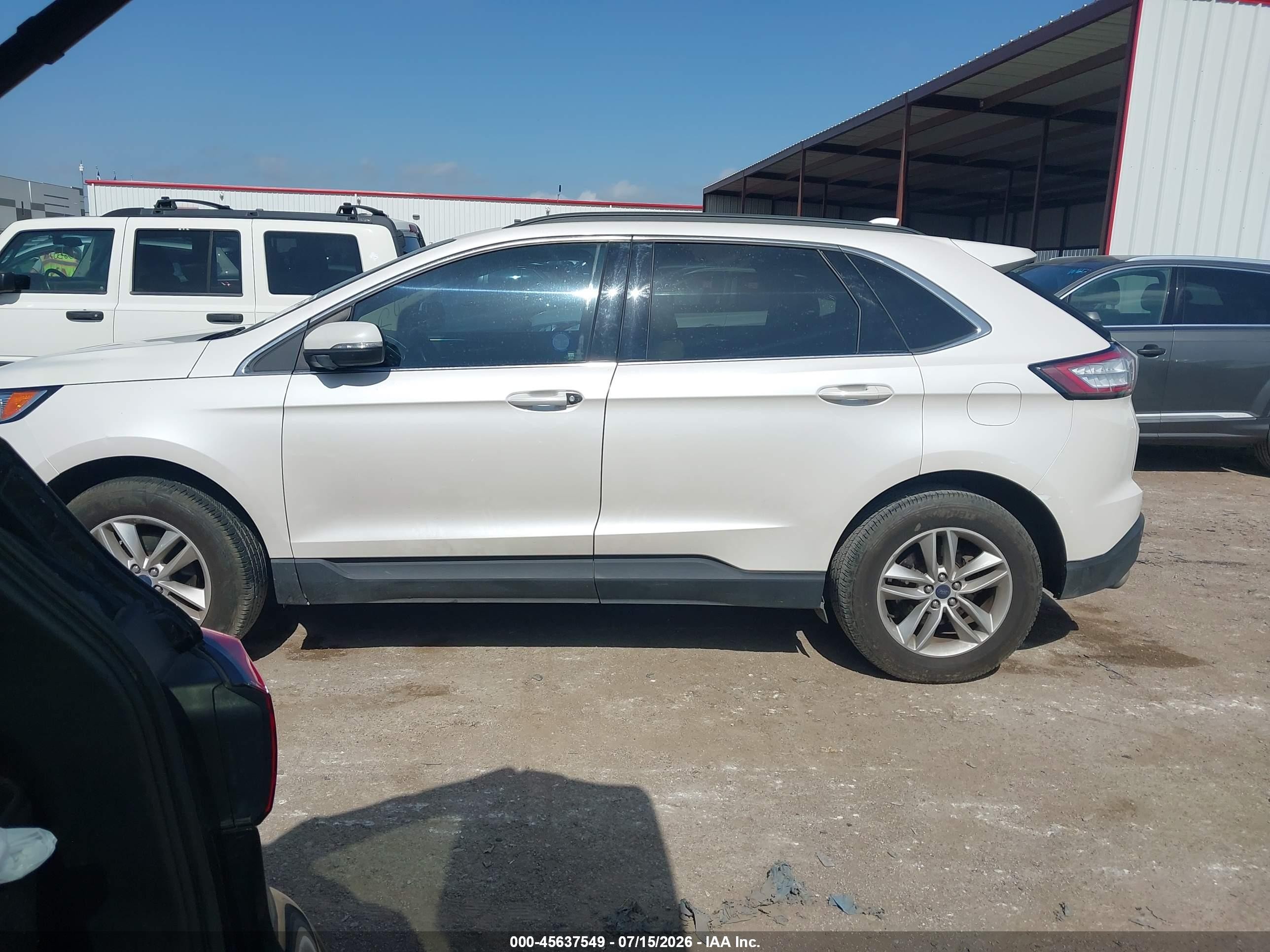 2015 Ford Edge Sel Белый vin: 2FMTK3J82FBB96359