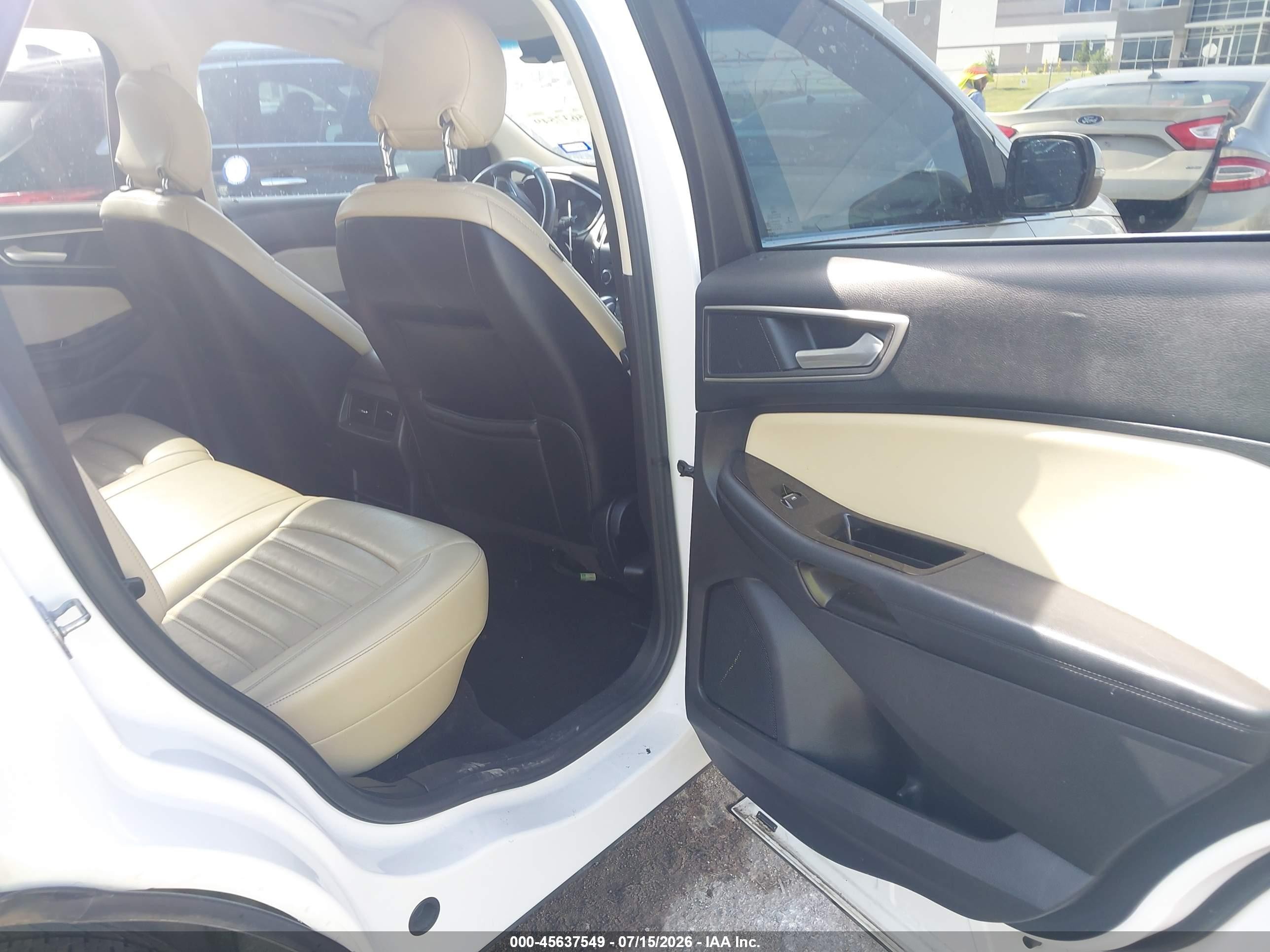 2015 Ford Edge Sel Белый vin: 2FMTK3J82FBB96359
