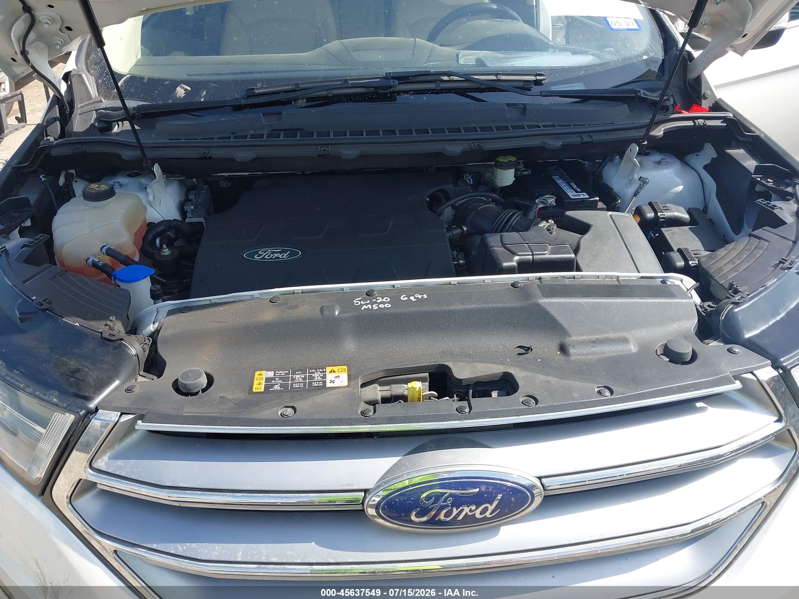 2015 Ford Edge Sel Белый vin: 2FMTK3J82FBB96359