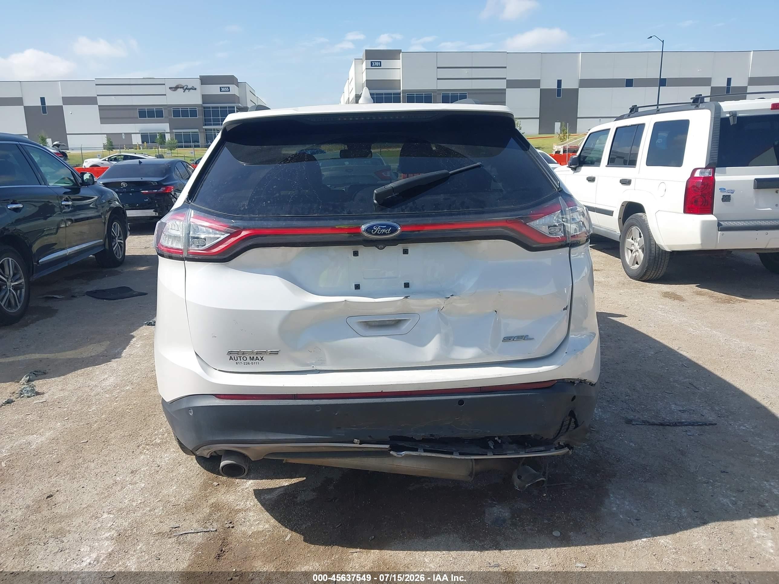 2015 Ford Edge Sel Белый vin: 2FMTK3J82FBB96359