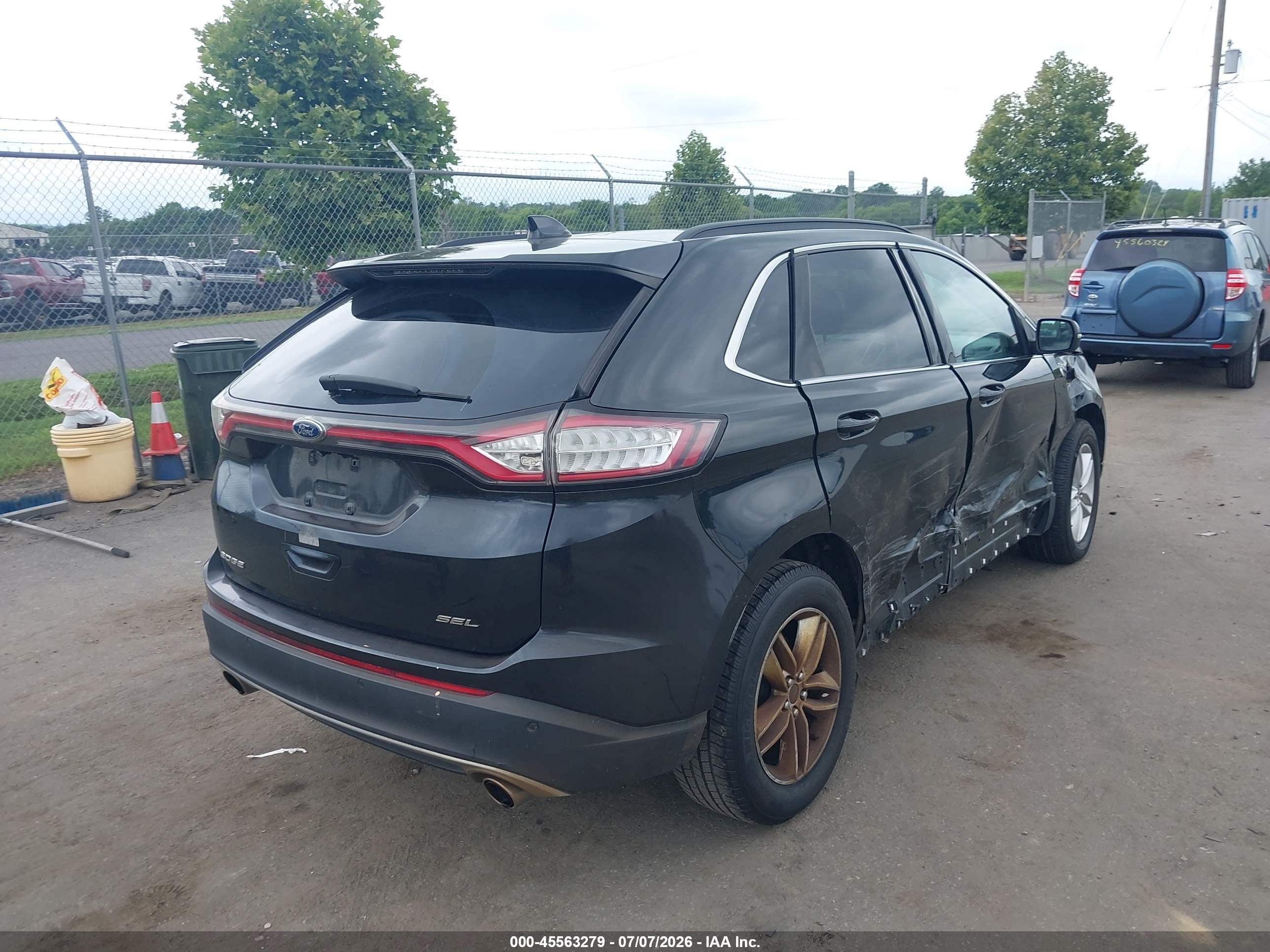 2015 Ford Edge Sel Black vin: 2FMTK3J84FBB28967