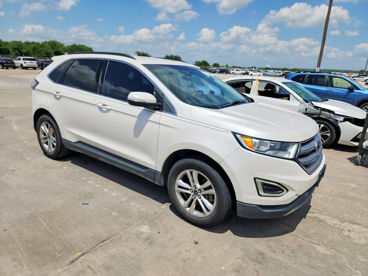2015 Ford Edge Sel White vin: 2FMTK3J84FBB33568