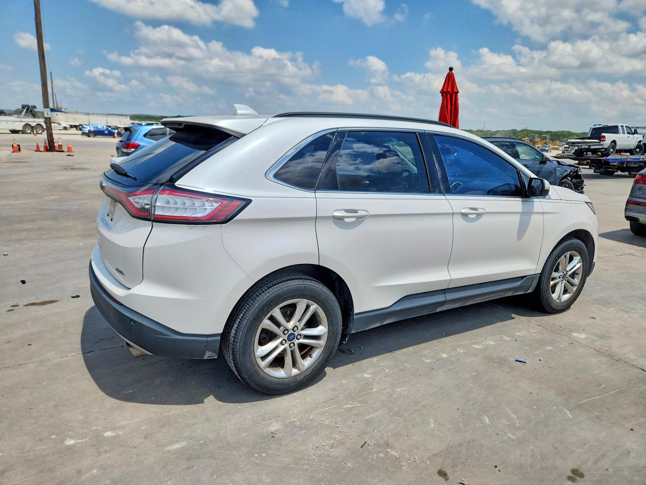 2015 Ford Edge Sel White vin: 2FMTK3J84FBB33568