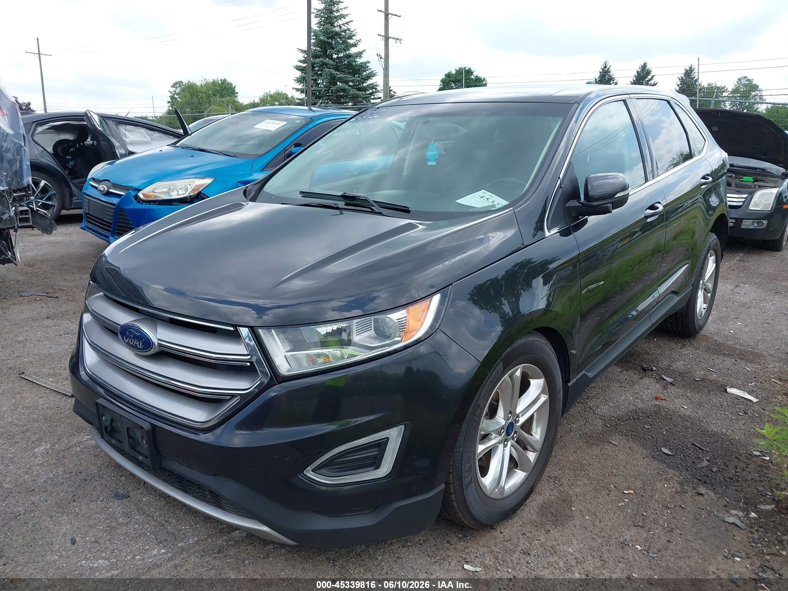 2015 Ford Edge Sel Black vin: 2FMTK3J84FBB72385