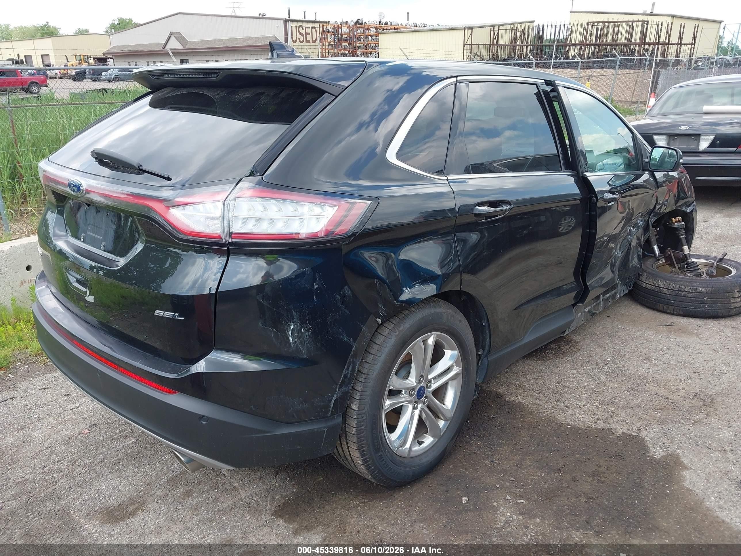 2015 Ford Edge Sel Black vin: 2FMTK3J84FBB72385