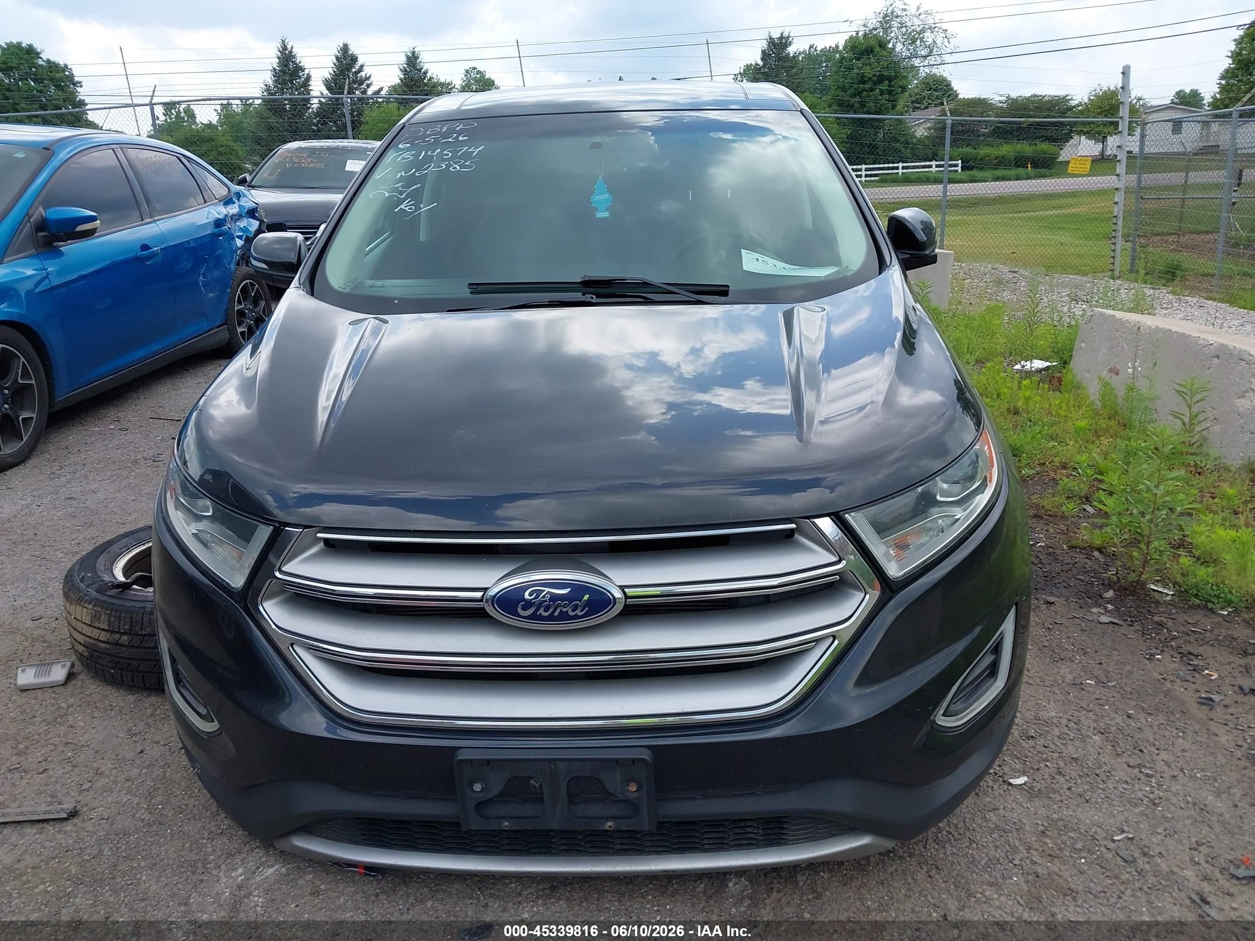 2015 Ford Edge Sel Black vin: 2FMTK3J84FBB72385