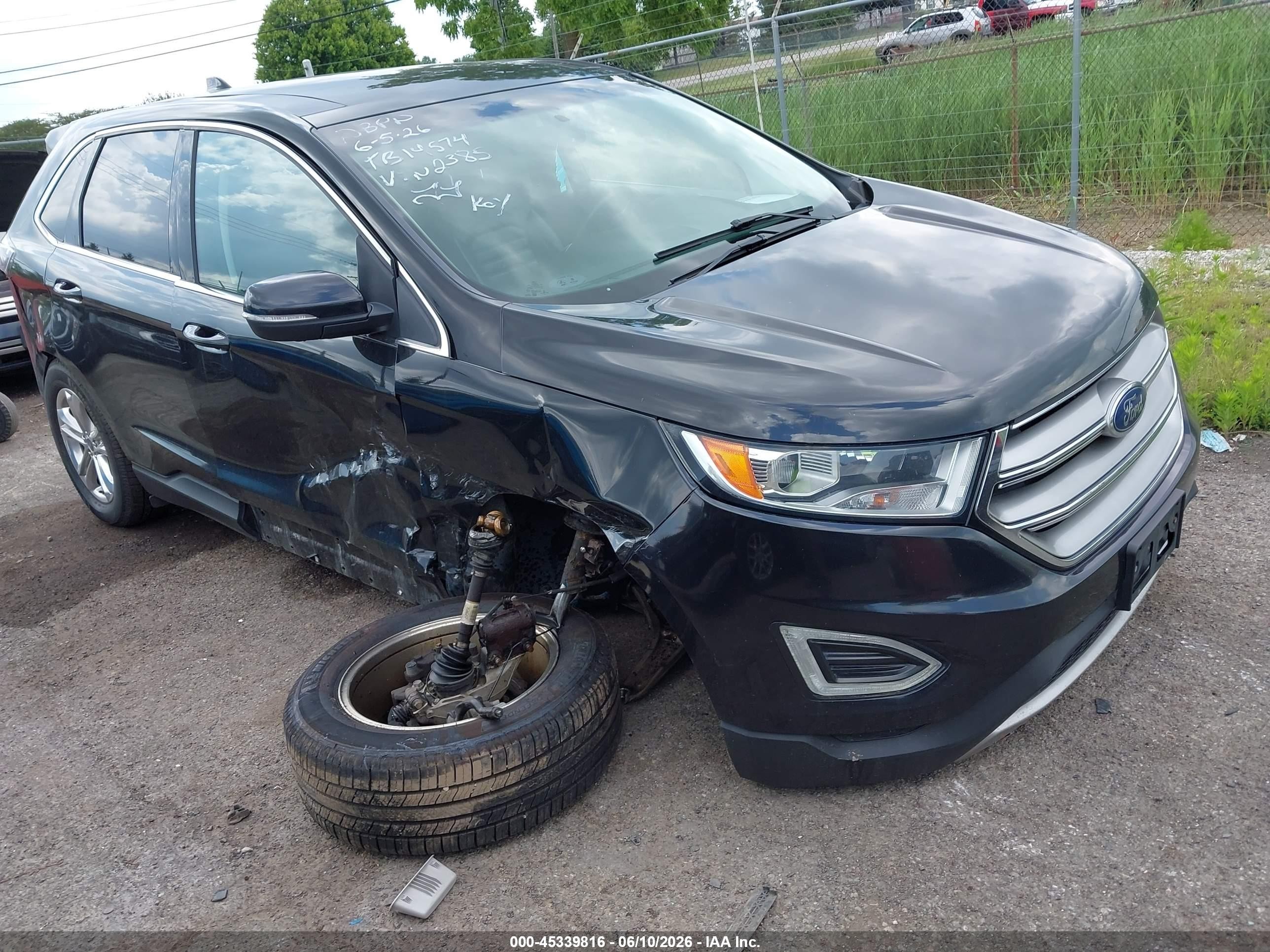 2015 Ford Edge Sel Black vin: 2FMTK3J84FBB72385
