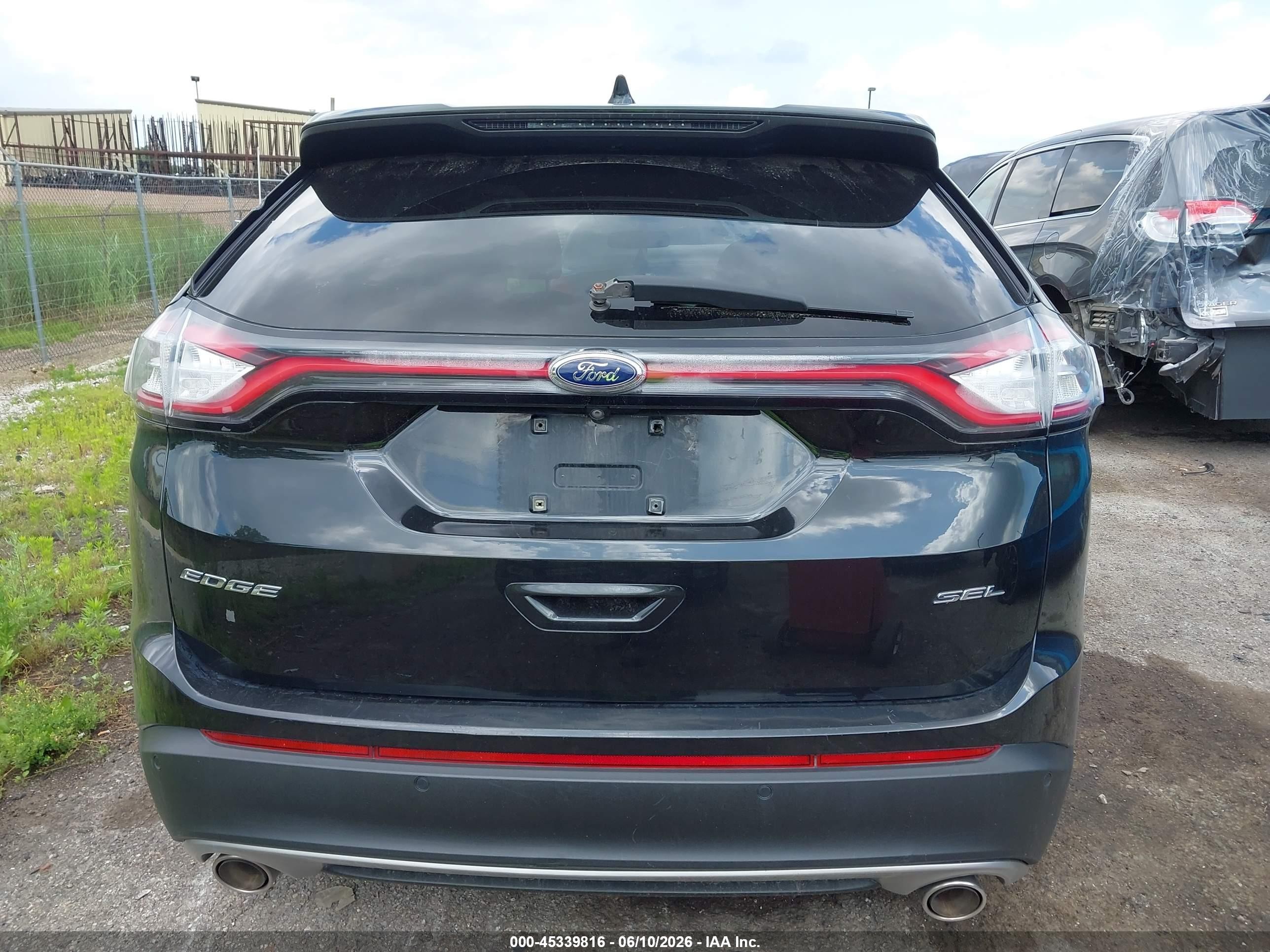 2015 Ford Edge Sel Black vin: 2FMTK3J84FBB72385