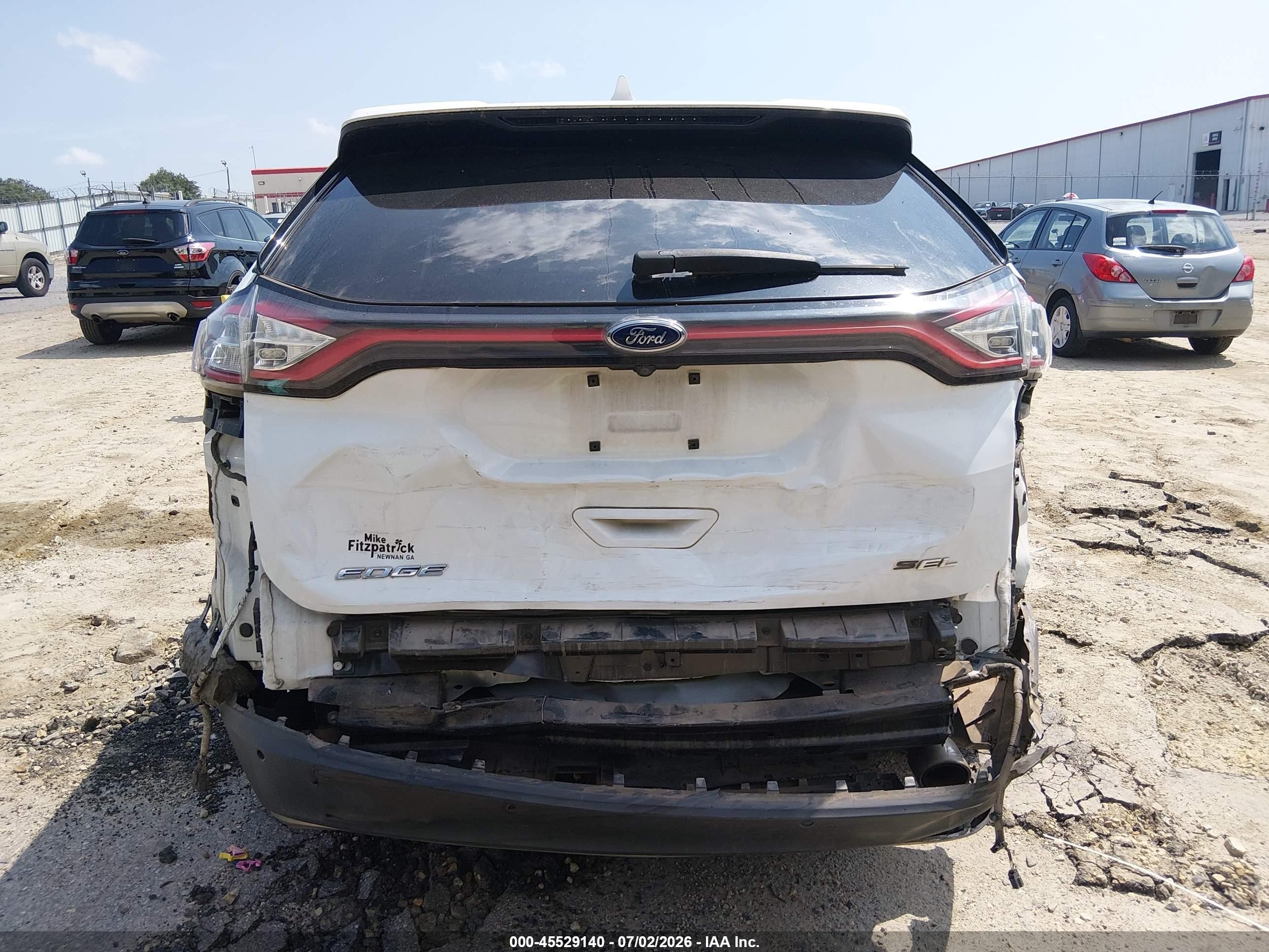 2015 Ford Edge Sel White vin: 2FMTK3J84FBC01903