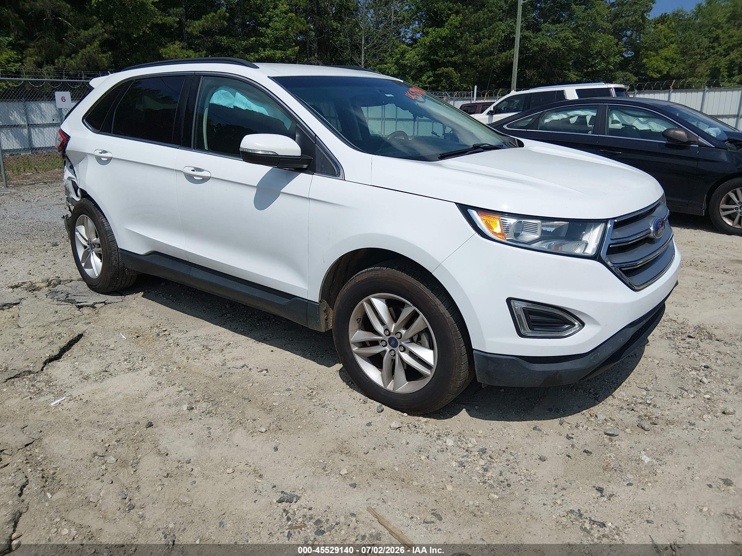 2015 Ford Edge Sel White vin: 2FMTK3J84FBC01903