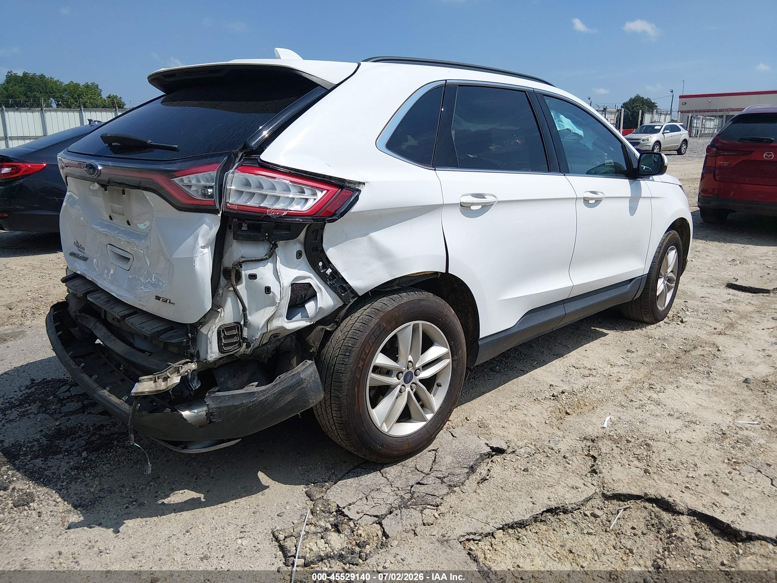 2015 Ford Edge Sel White vin: 2FMTK3J84FBC01903