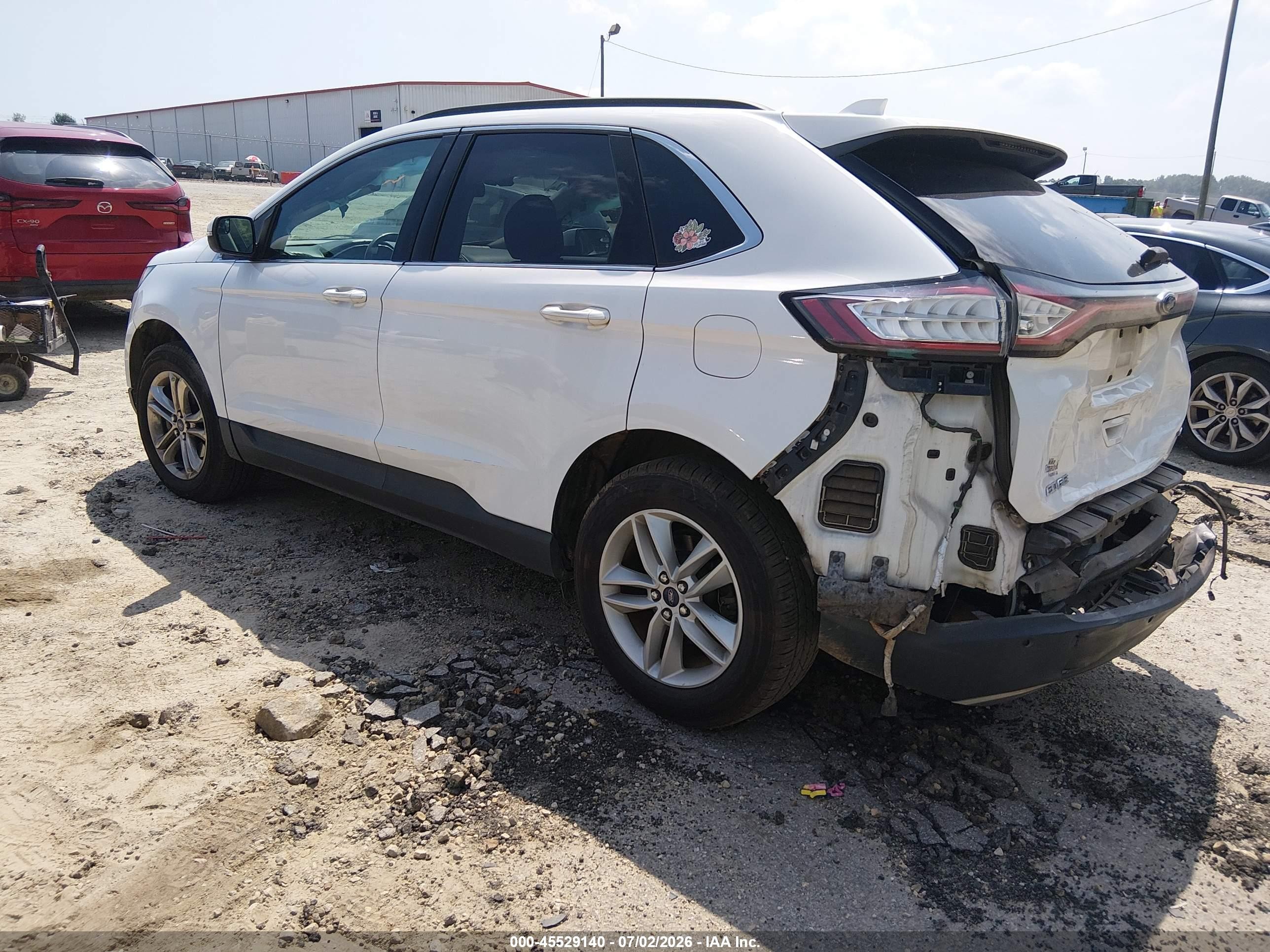 2015 Ford Edge Sel White vin: 2FMTK3J84FBC01903
