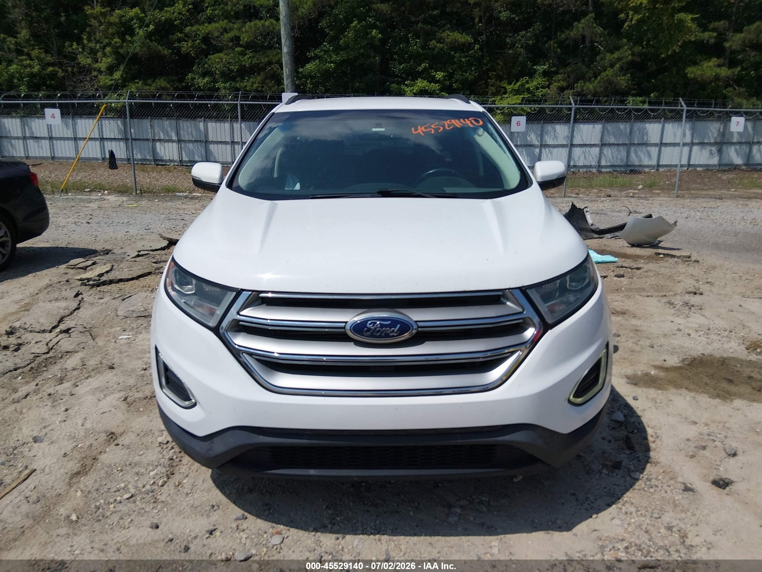 2015 Ford Edge Sel White vin: 2FMTK3J84FBC01903