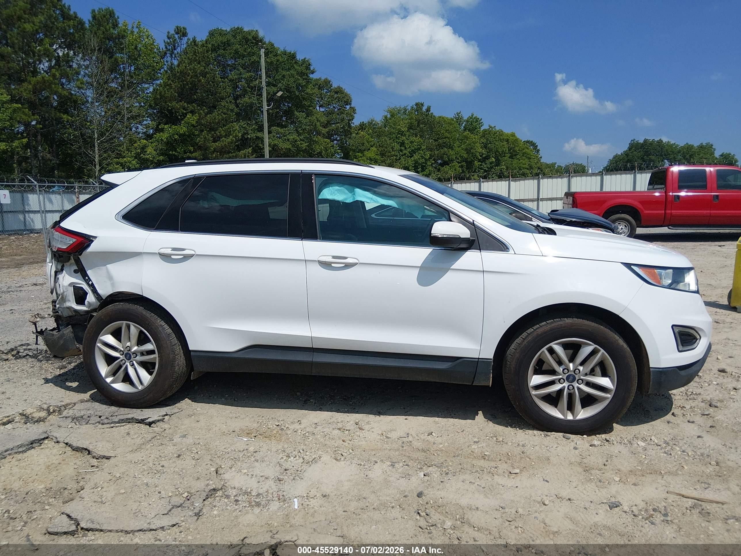 2015 Ford Edge Sel White vin: 2FMTK3J84FBC01903
