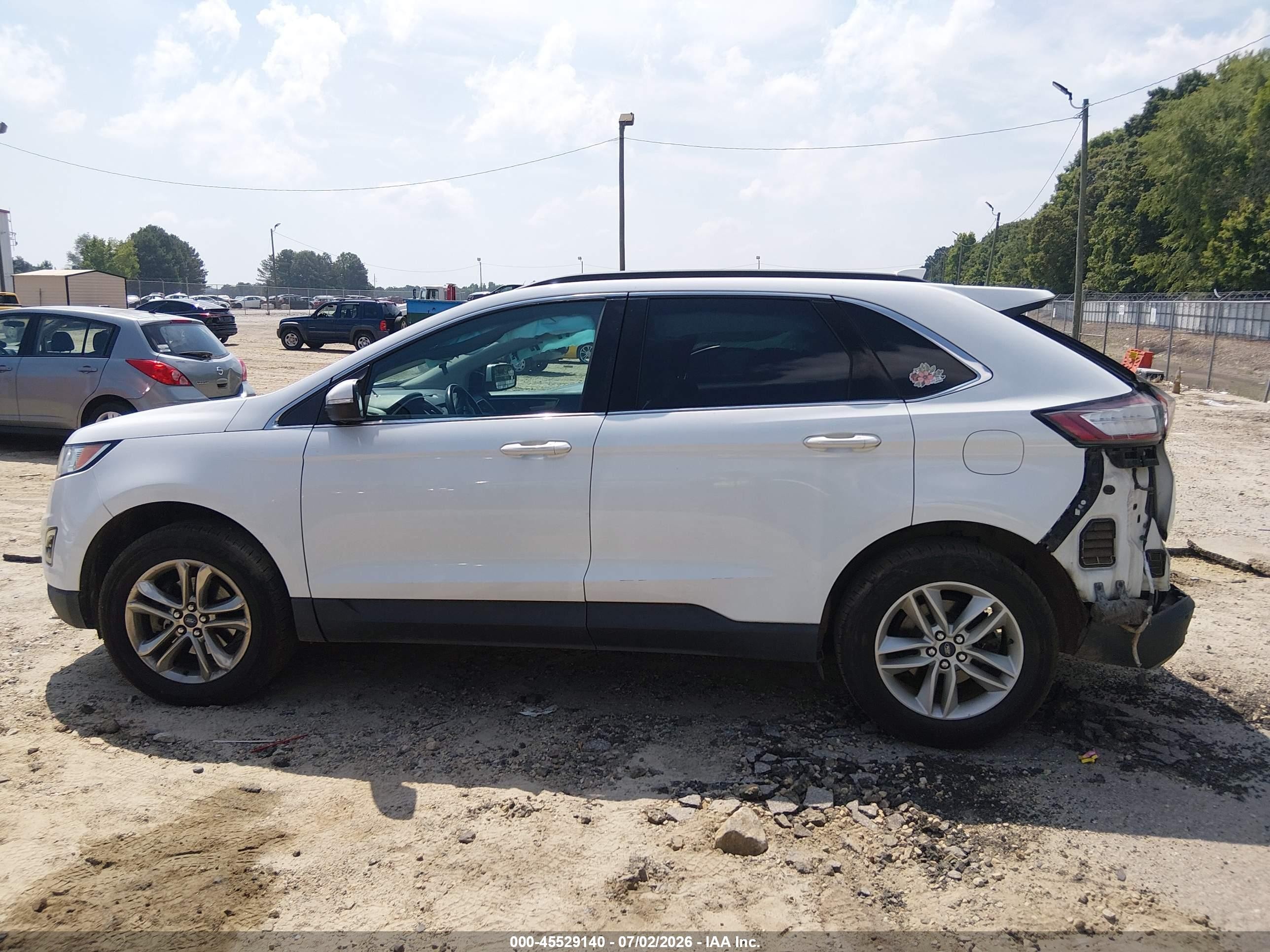 2015 Ford Edge Sel White vin: 2FMTK3J84FBC01903