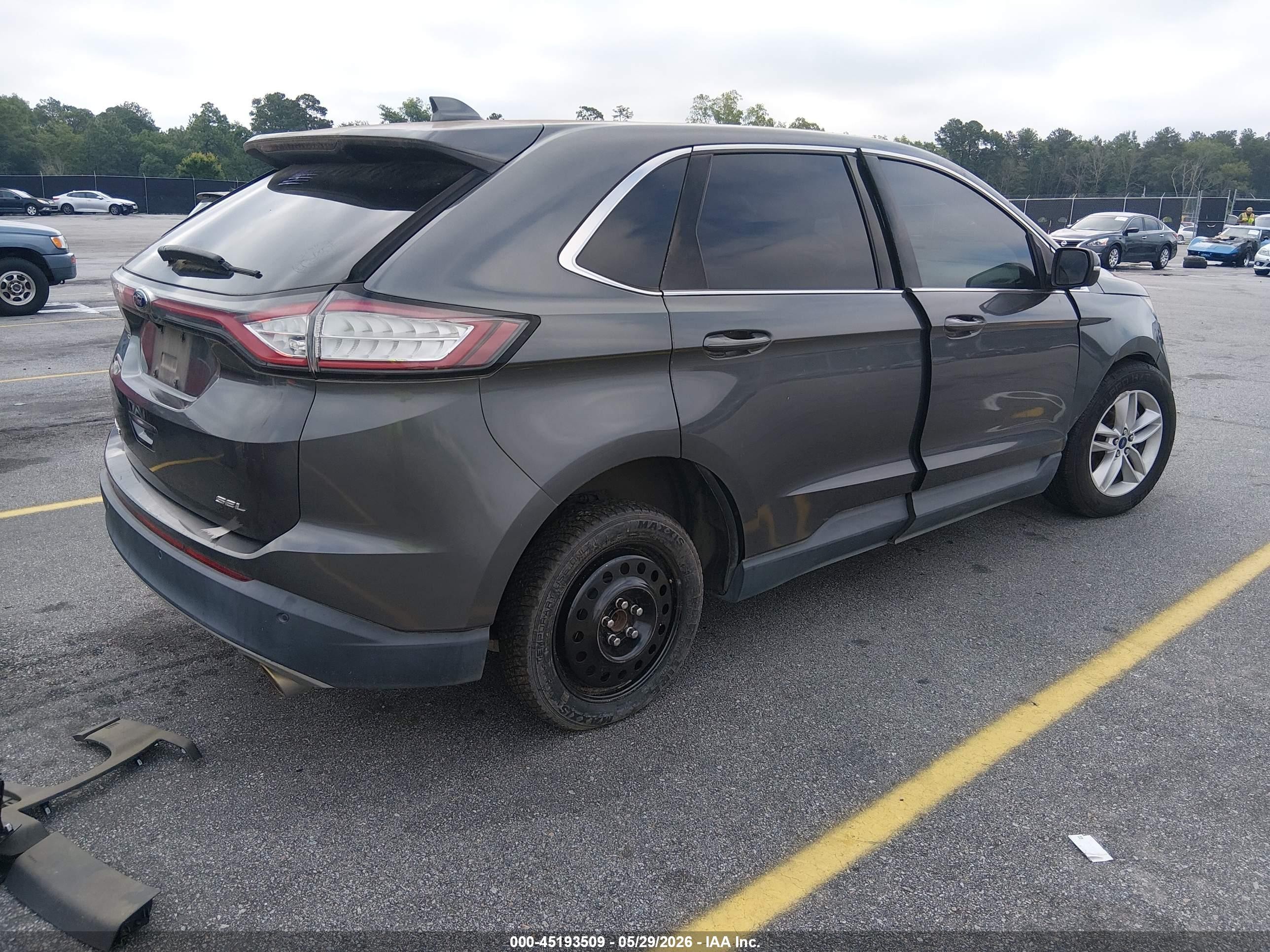 2015 Ford Edge Sel Gray vin: 2FMTK3J85FBB11286