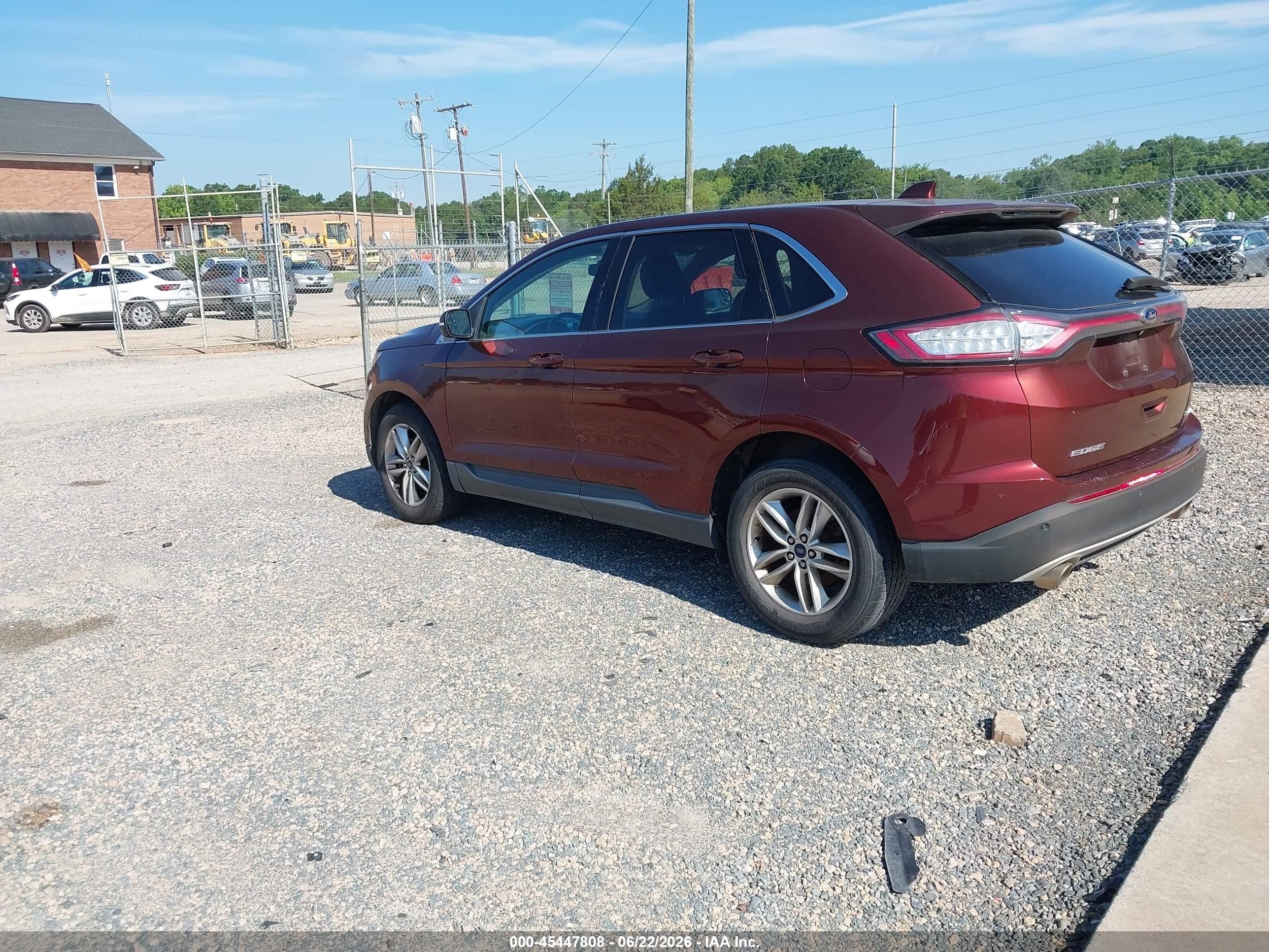 2015 Ford Edge Sel Burgundy vin: 2FMTK3J85FBB23177