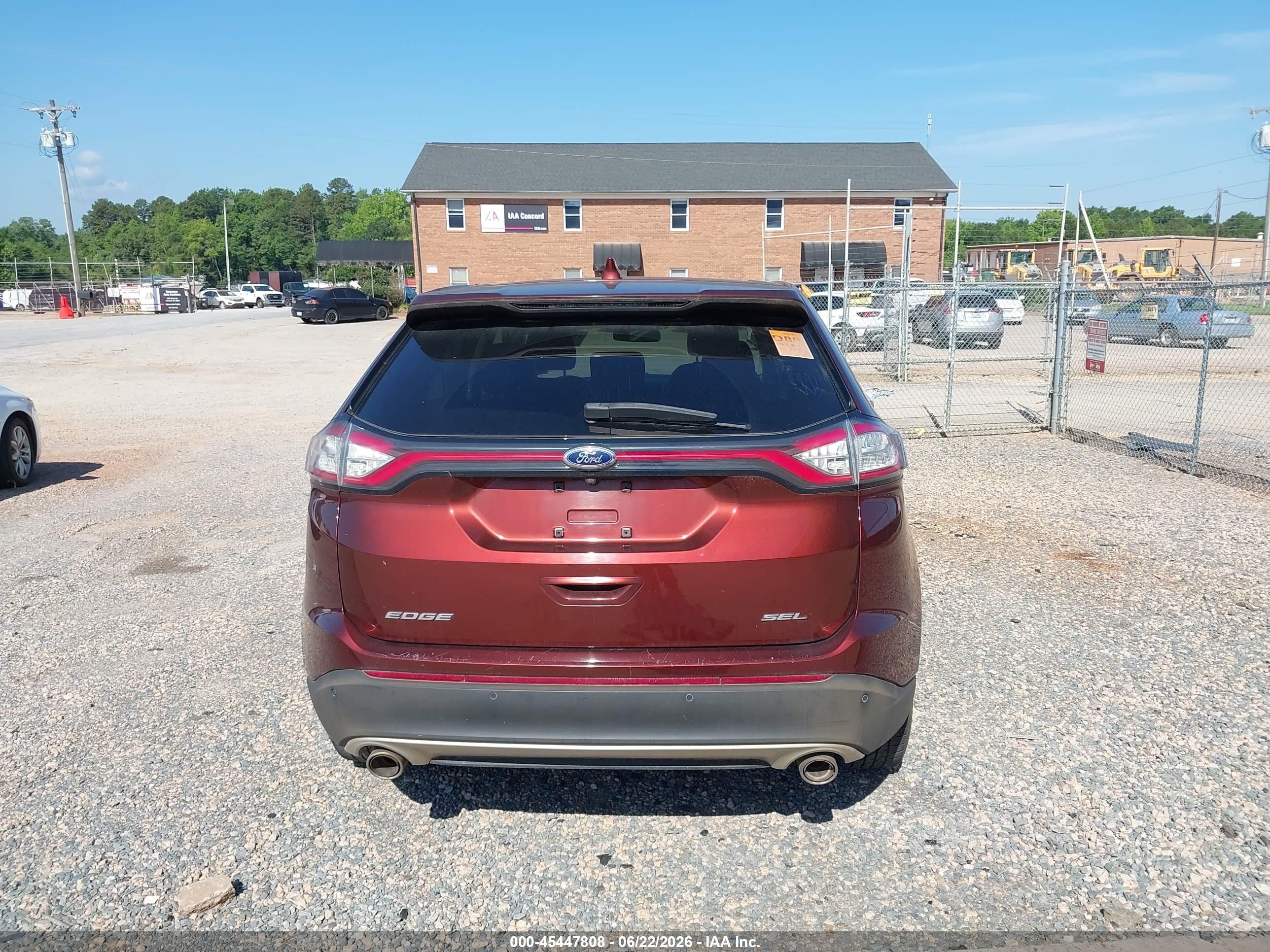2015 Ford Edge Sel Burgundy vin: 2FMTK3J85FBB23177