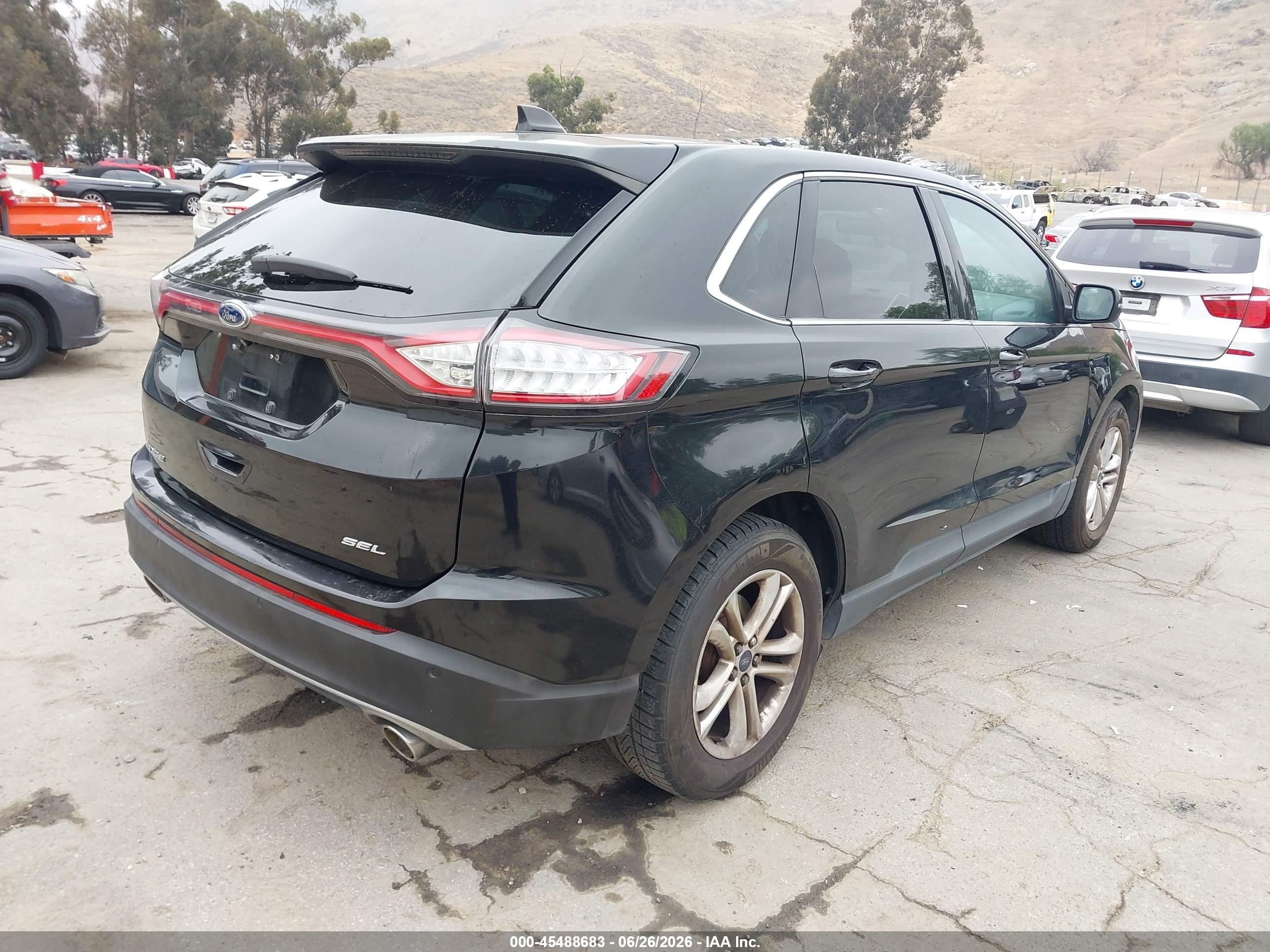 2015 Ford Edge Sel Black vin: 2FMTK3J85FBB45566
